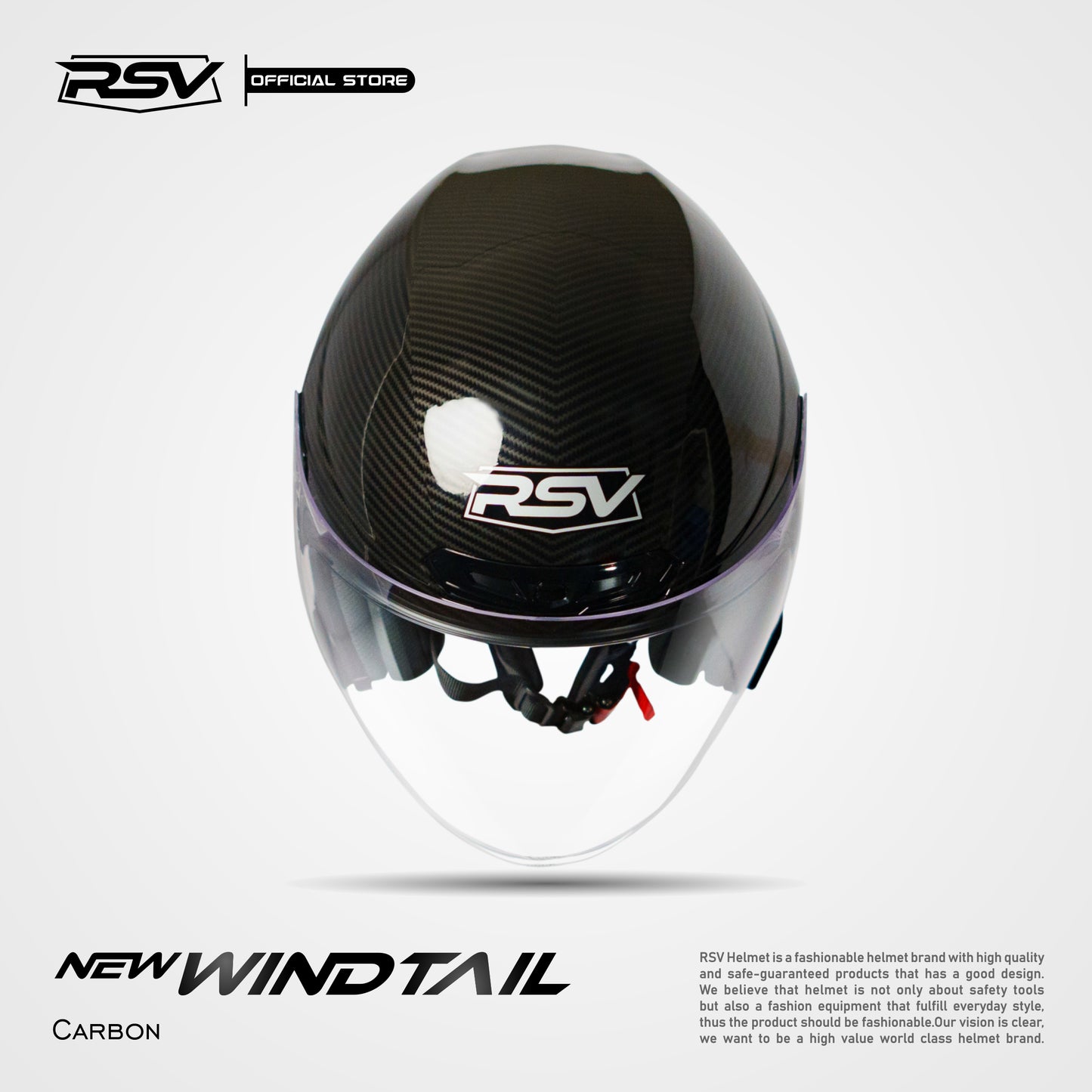 RSV NEW WINDTAIL CARBON GLOSSY SINGLE VISOR