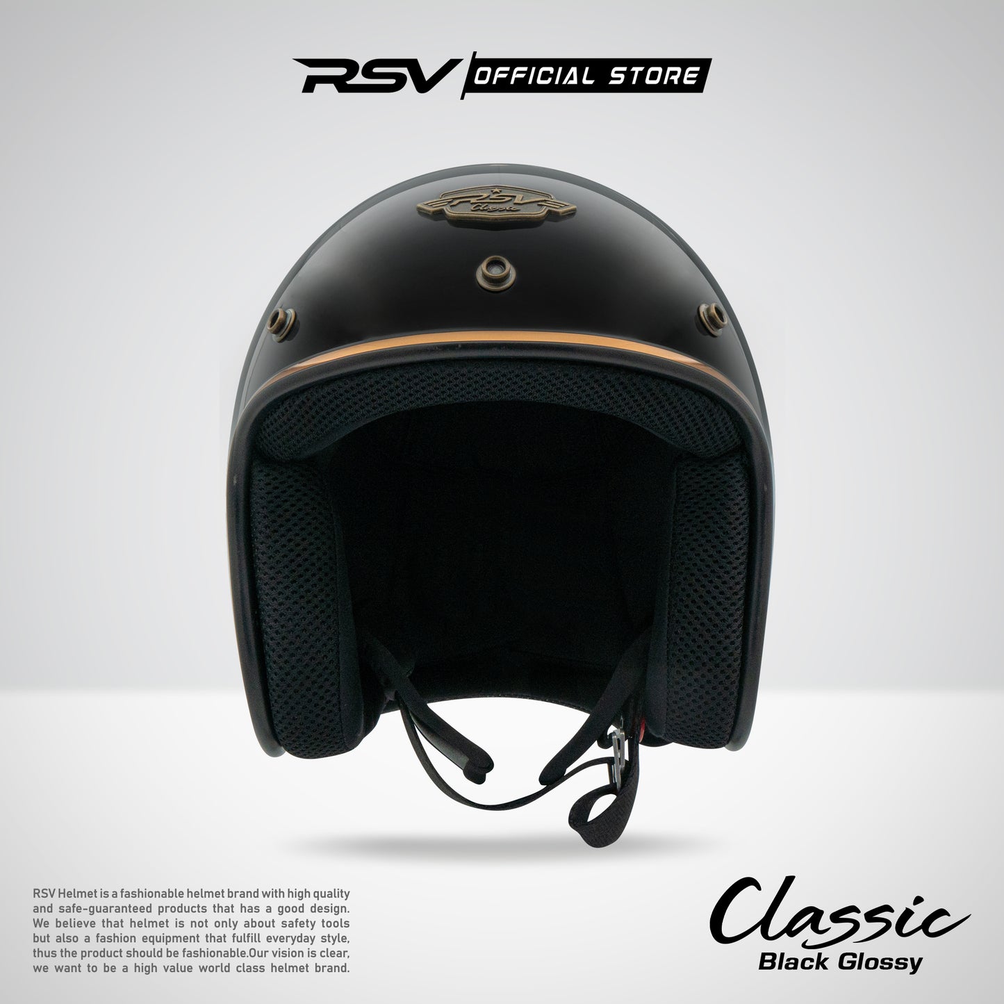 RSV HELM CLASSIC BLACK GLOSSY