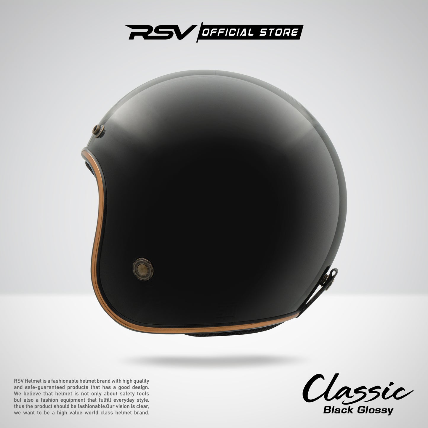 RSV HELM CLASSIC BLACK GLOSSY