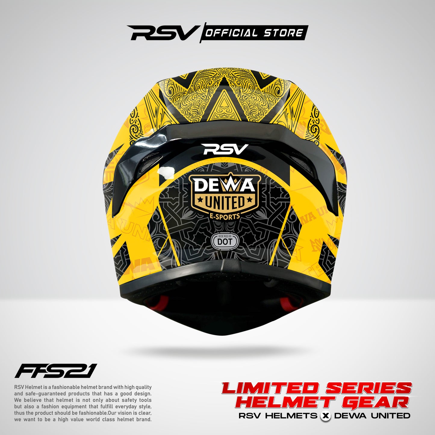 RSV Helmets x DEWA UNITED Exclusive Collaboration MPL ID - Helm RSV Full face FFS21 (Limited Edition Series) - Helm Full Face