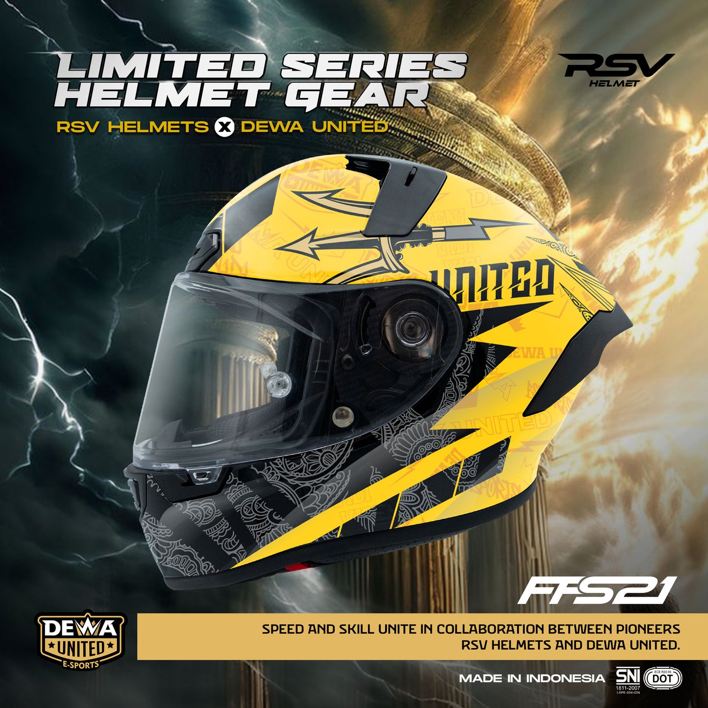 RSV Helmets x DEWA UNITED Exclusive Collaboration MPL ID - Helm RSV Full face FFS21 (Limited Edition Series) - Helm Full Face