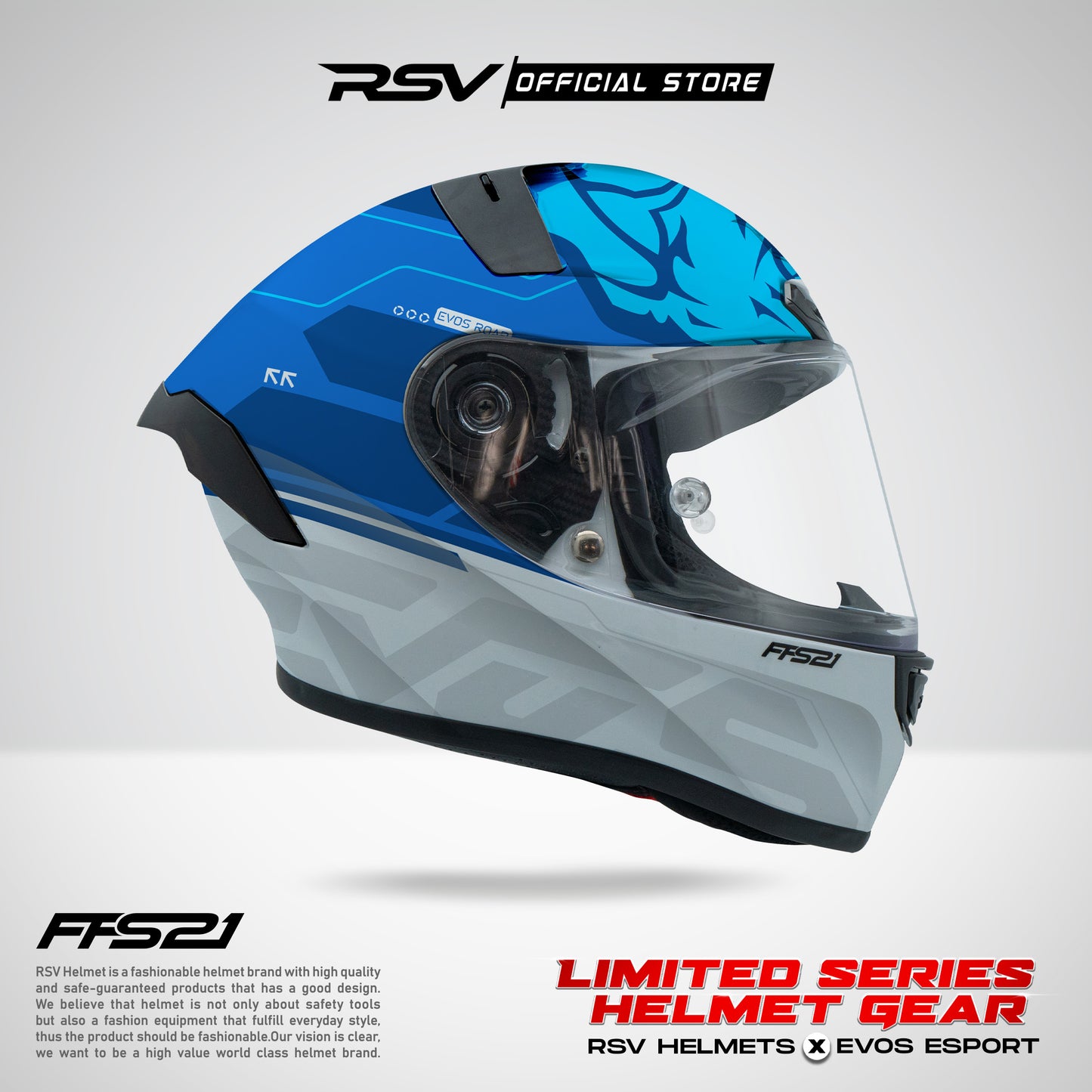 RSV Helmets x EVOS Esport Exclusive Collaboration MPL ID - Helm RSV Full Face FFS21 (Limited Edition Series) - Helm Full Face