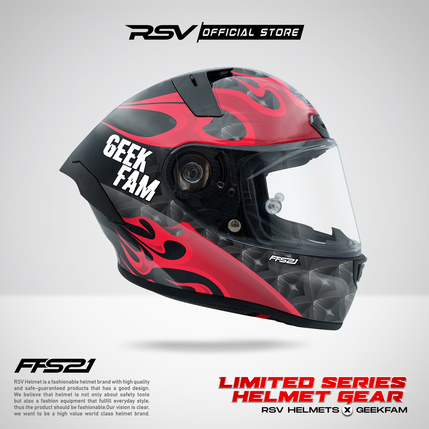 RSV Helmets x Geek Fam Exclusive Collaboration MPL ID - Helm RSV Full face FFS21 (Limited Edition Series) - Helm Full Face