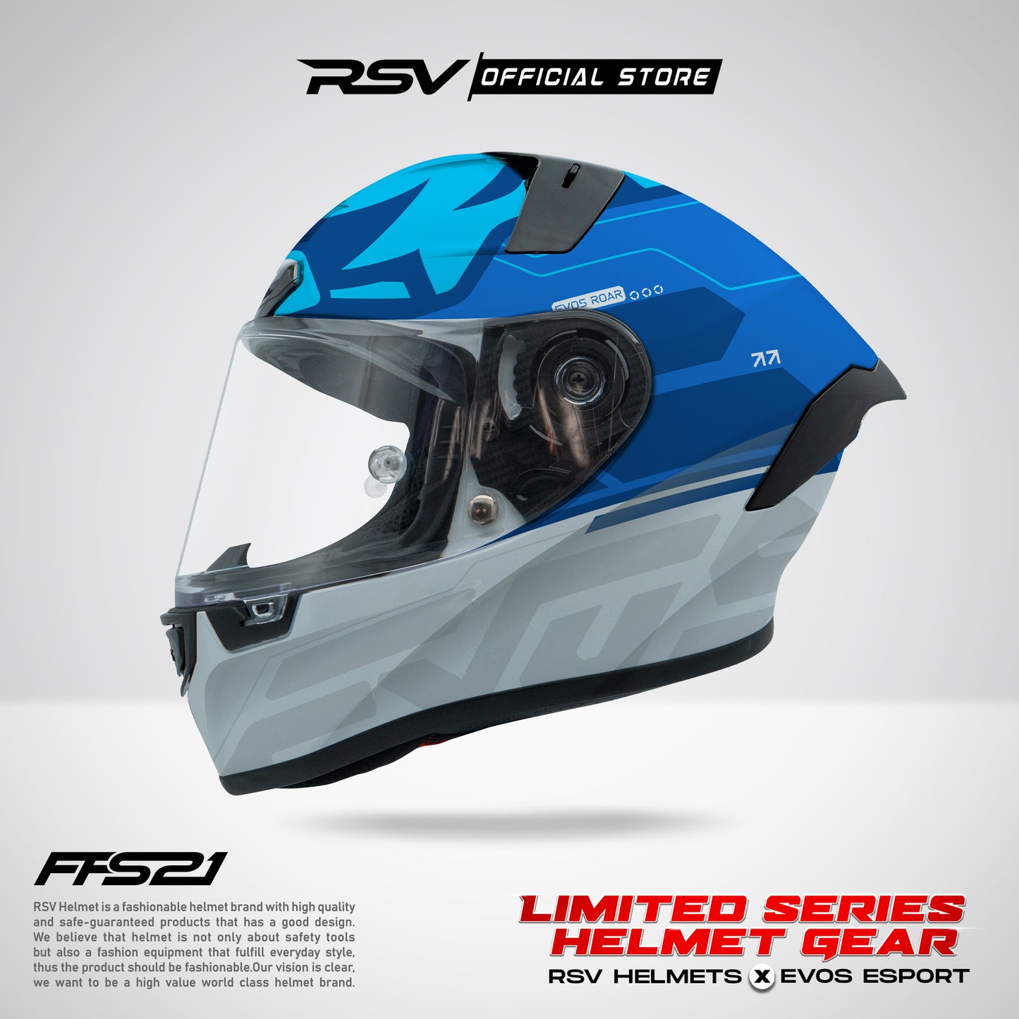 RSV Helmets x EVOS Esport Exclusive Collaboration MPL ID - Helm RSV Full Face FFS21 (Limited Edition Series) - Helm Full Face