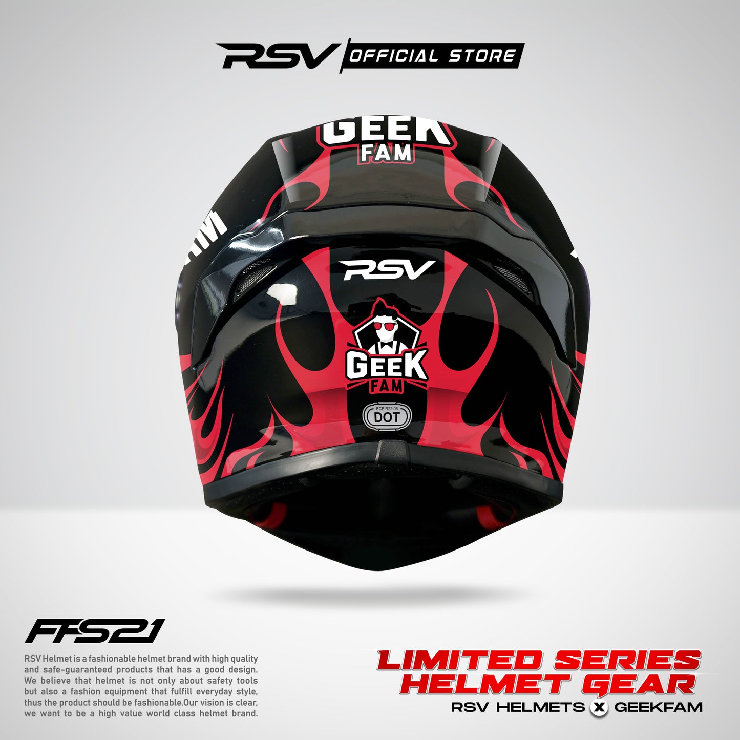 RSV Helmets x Geek Fam Exclusive Collaboration MPL ID - Helm RSV Full face FFS21 (Limited Edition Series) - Helm Full Face
