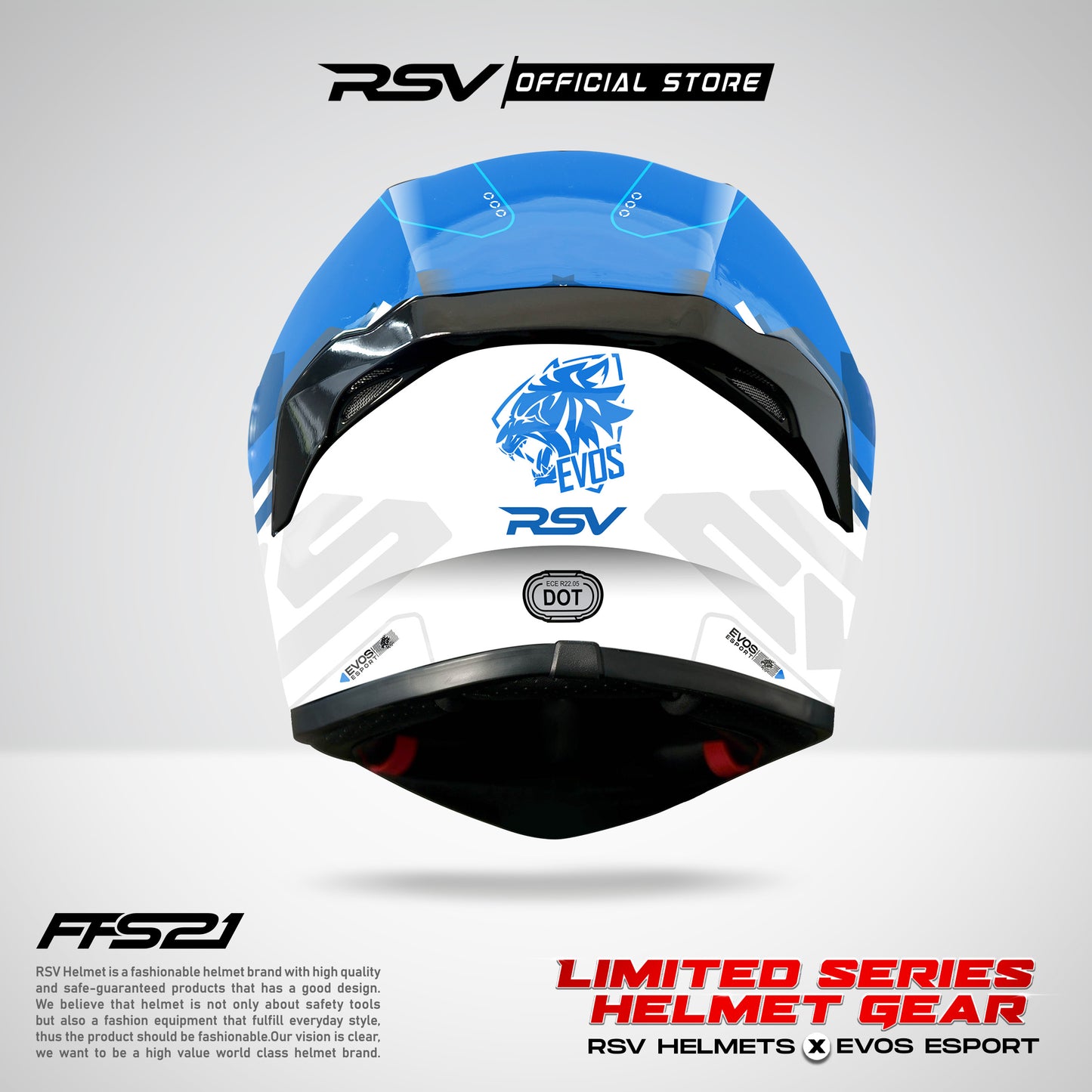 RSV Helmets x EVOS Esport Exclusive Collaboration MPL ID - Helm RSV Full Face FFS21 (Limited Edition Series) - Helm Full Face