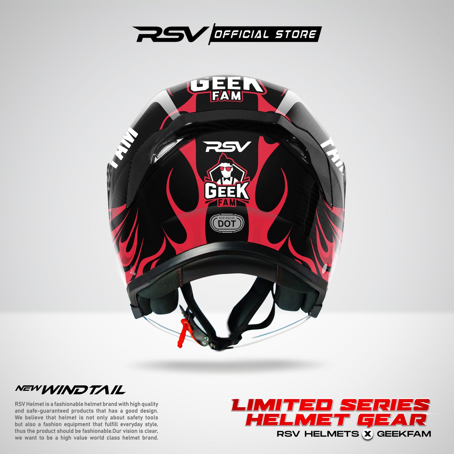 RSV Helmets x Geek Fam ID Exclusive Collaboration MPL ID - Helm RSV New Windtail Single Visor (Limited Edition Series) - HELM Half Face