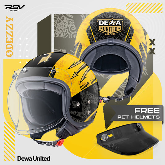 RSV Helmets x DEWA United Exclusive Collaboration MPL ID - Helm RSV Classic Odezzy (Limited Edition Series) - Helm Half Face Retro