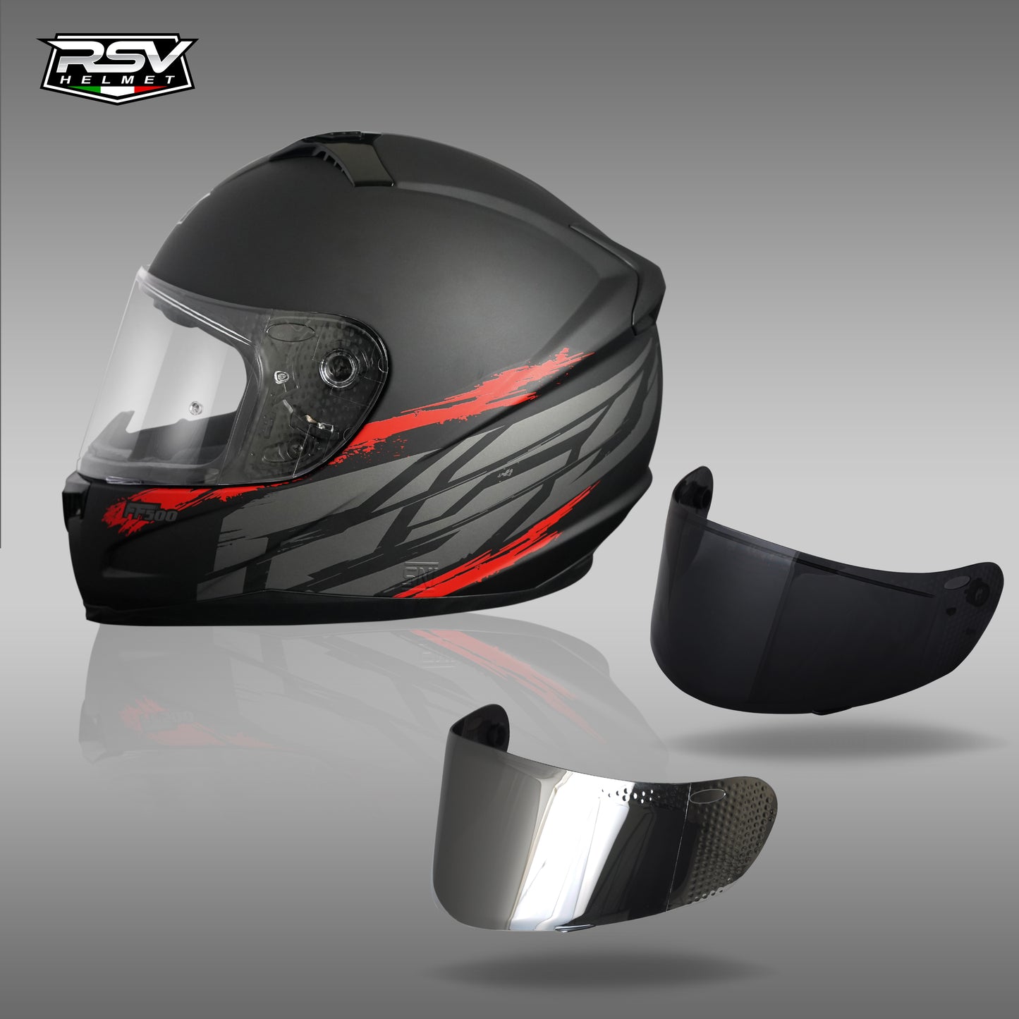 RSV FF500 AKSARA BUNDLING WITH VISOR DARKSMOKE / IRIDIUM SILVER