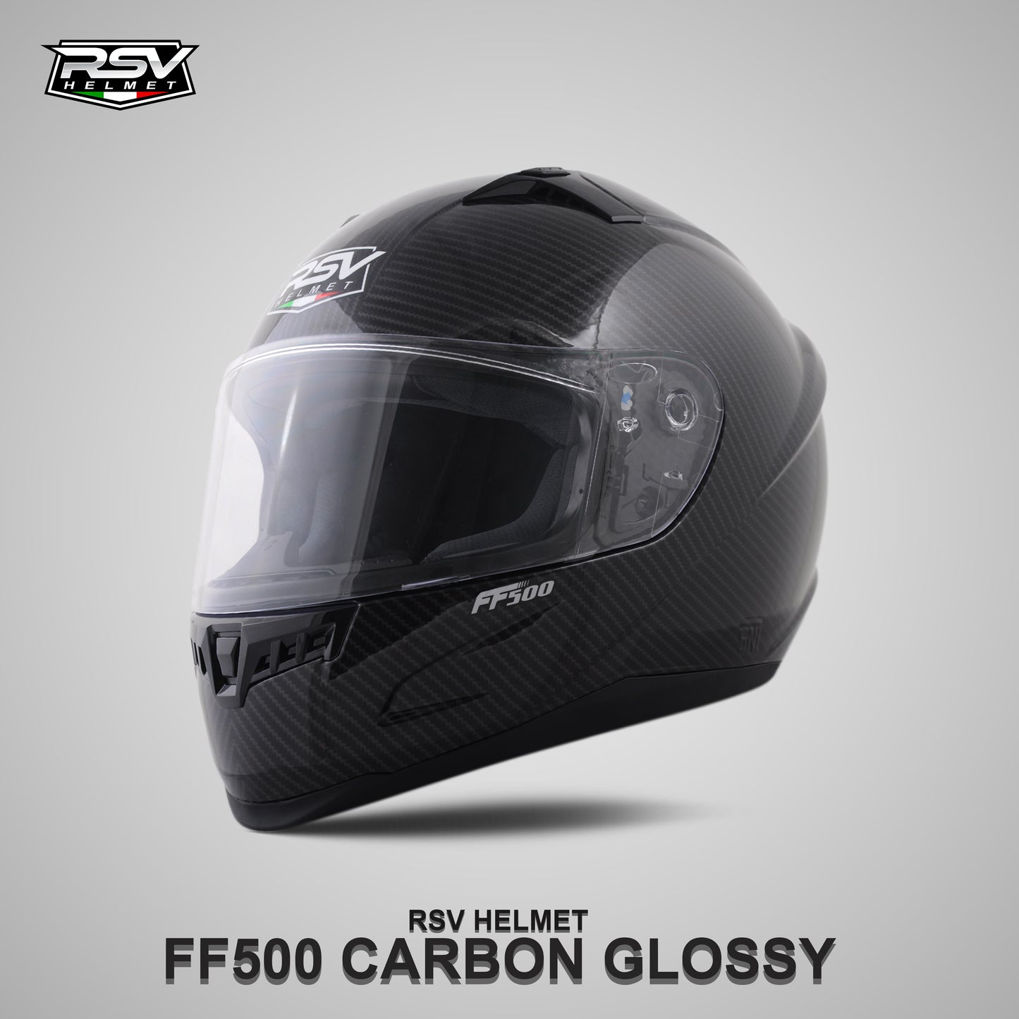 RSV FF500 CARBON GLOSSY BUNDLING WITH VISOR DARKSMOKE / IRIDIUM SILVER
