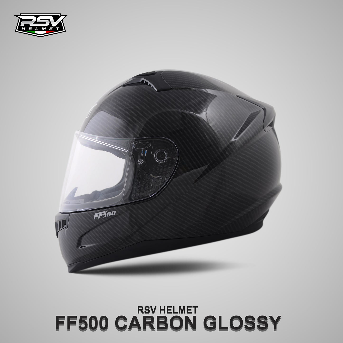 RSV FF500 CARBON GLOSSY BUNDLING WITH VISOR DARKSMOKE / IRIDIUM SILVER