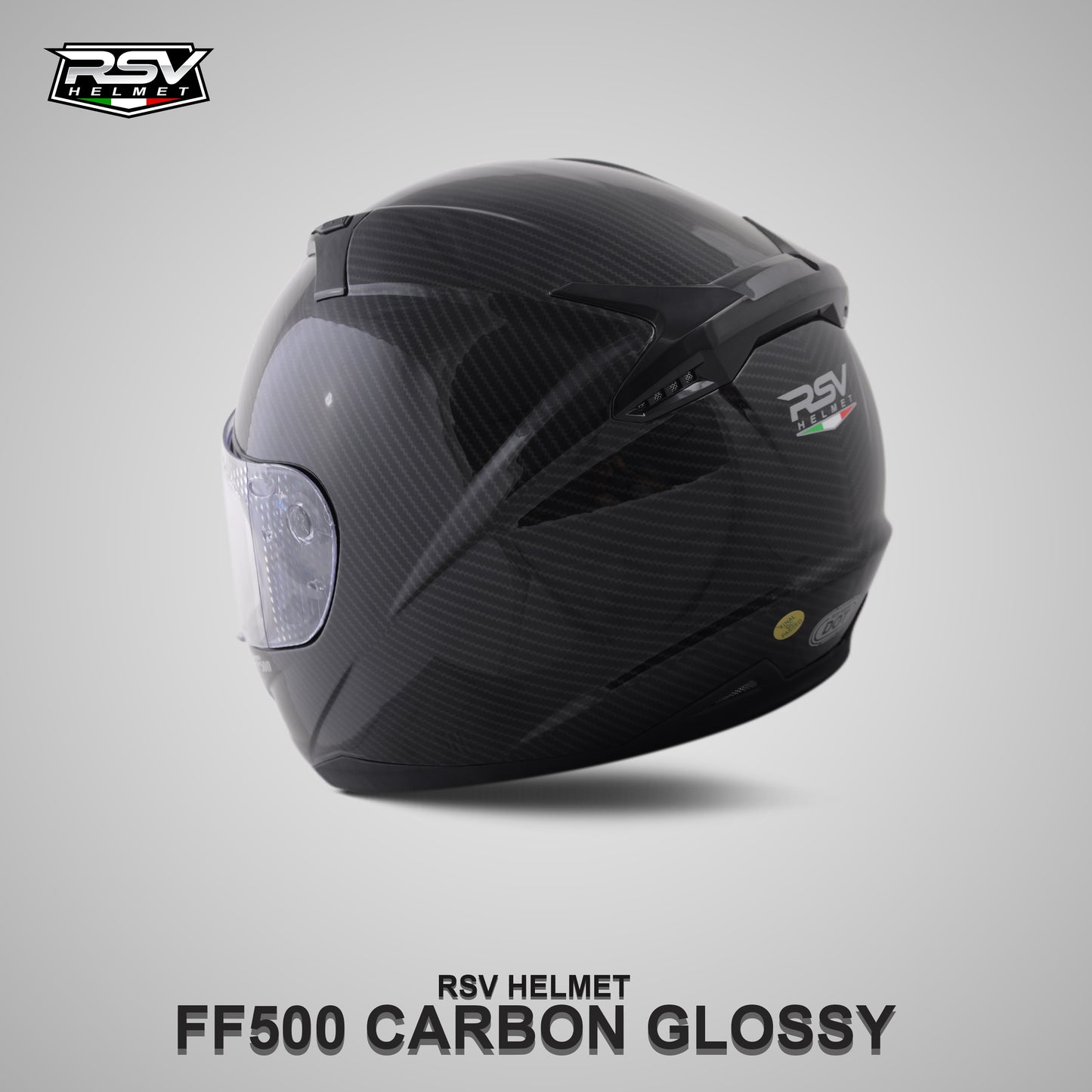 RSV FF500 CARBON GLOSSY BUNDLING WITH VISOR DARKSMOKE / IRIDIUM SILVER