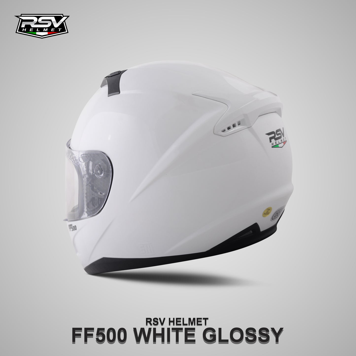 RSV FF500 WHITE GLOSSY BUNDLING WITH VISOR DARKSMOKE / IRIDIUM SILVER
