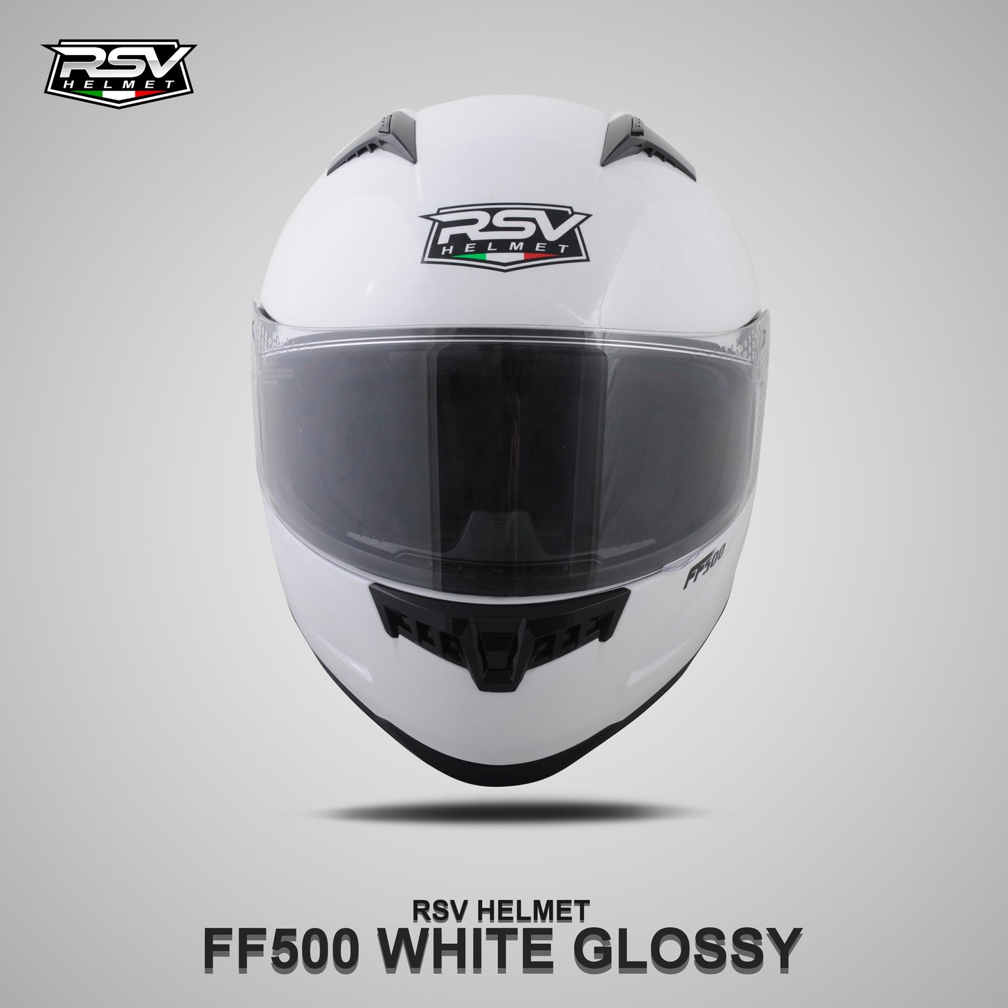 RSV FF500 WHITE GLOSSY BUNDLING WITH VISOR DARKSMOKE / IRIDIUM SILVER