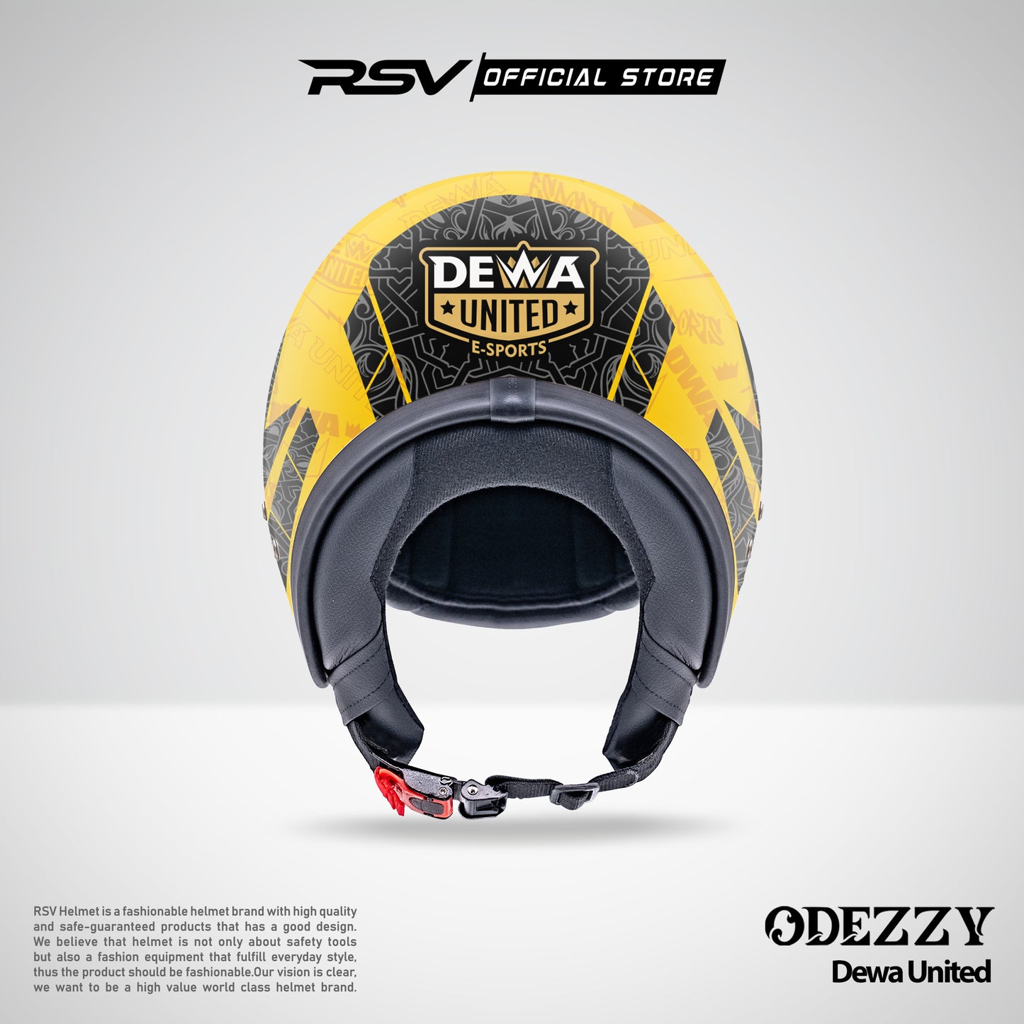 RSV Helmets x DEWA United Exclusive Collaboration MPL ID - Helm RSV Classic Odezzy (Limited Edition Series) - Helm Half Face Retro