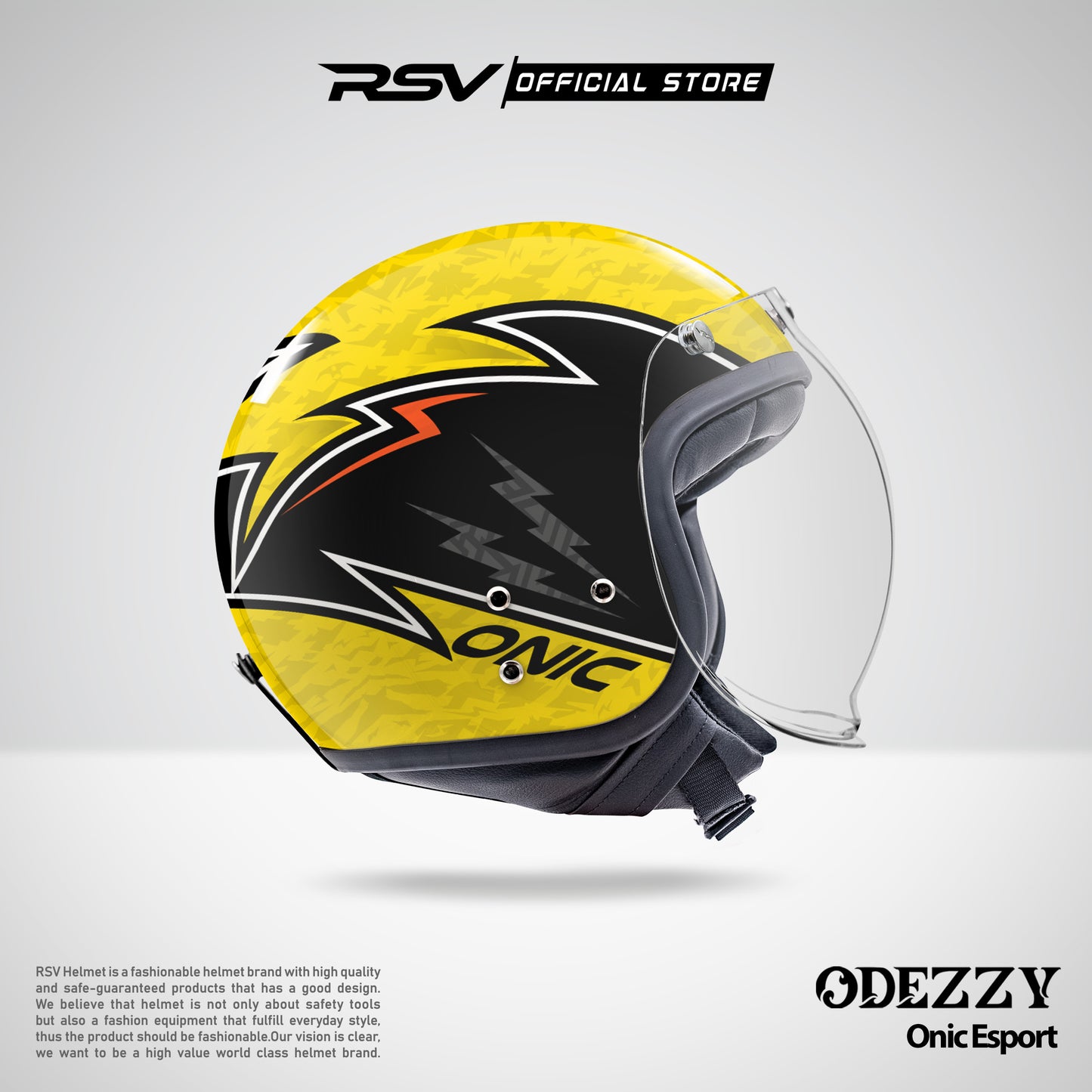 RSV Helmets x ONIC ESPORT Exclusive Collaboration MPL ID - Helm RSV Classic Odezzy (Limited Edition Series) - Helm Half Face Retro