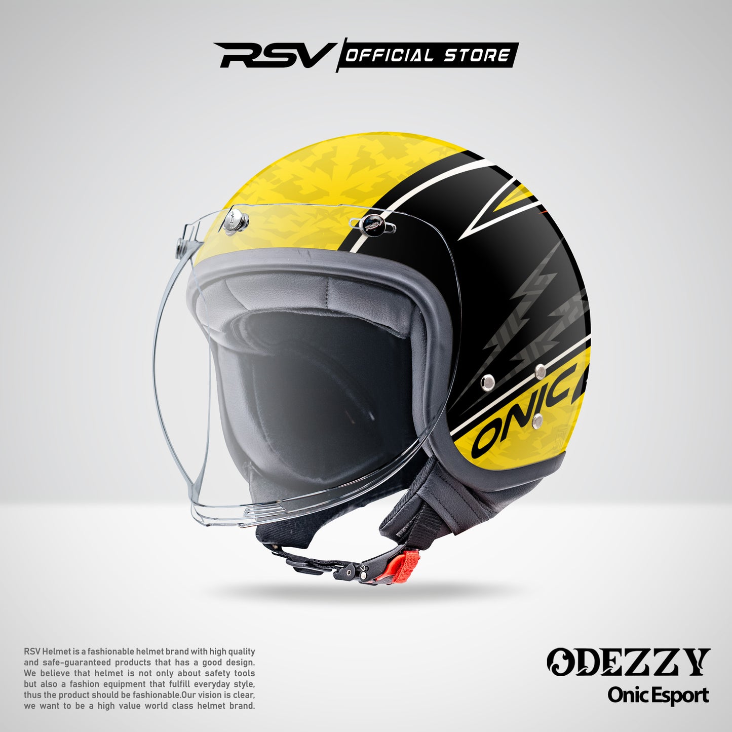 RSV Helmets x ONIC ESPORT Exclusive Collaboration MPL ID - Helm RSV Classic Odezzy (Limited Edition Series) - Helm Half Face Retro