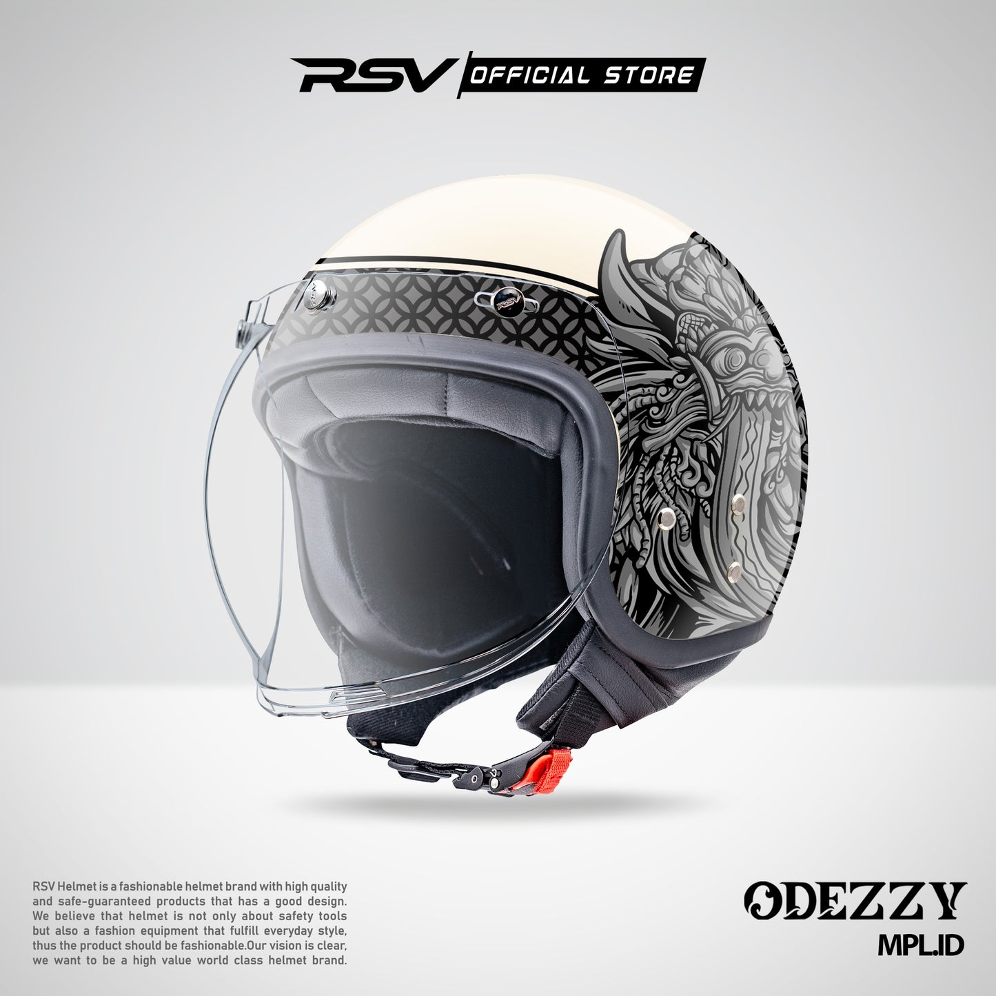 RSV Helmets x MPL ID Exclusive Collaboration MPL ID - Helm RSV Classic Odezzy (Limited Edition Series) - Helm Half Face Retro