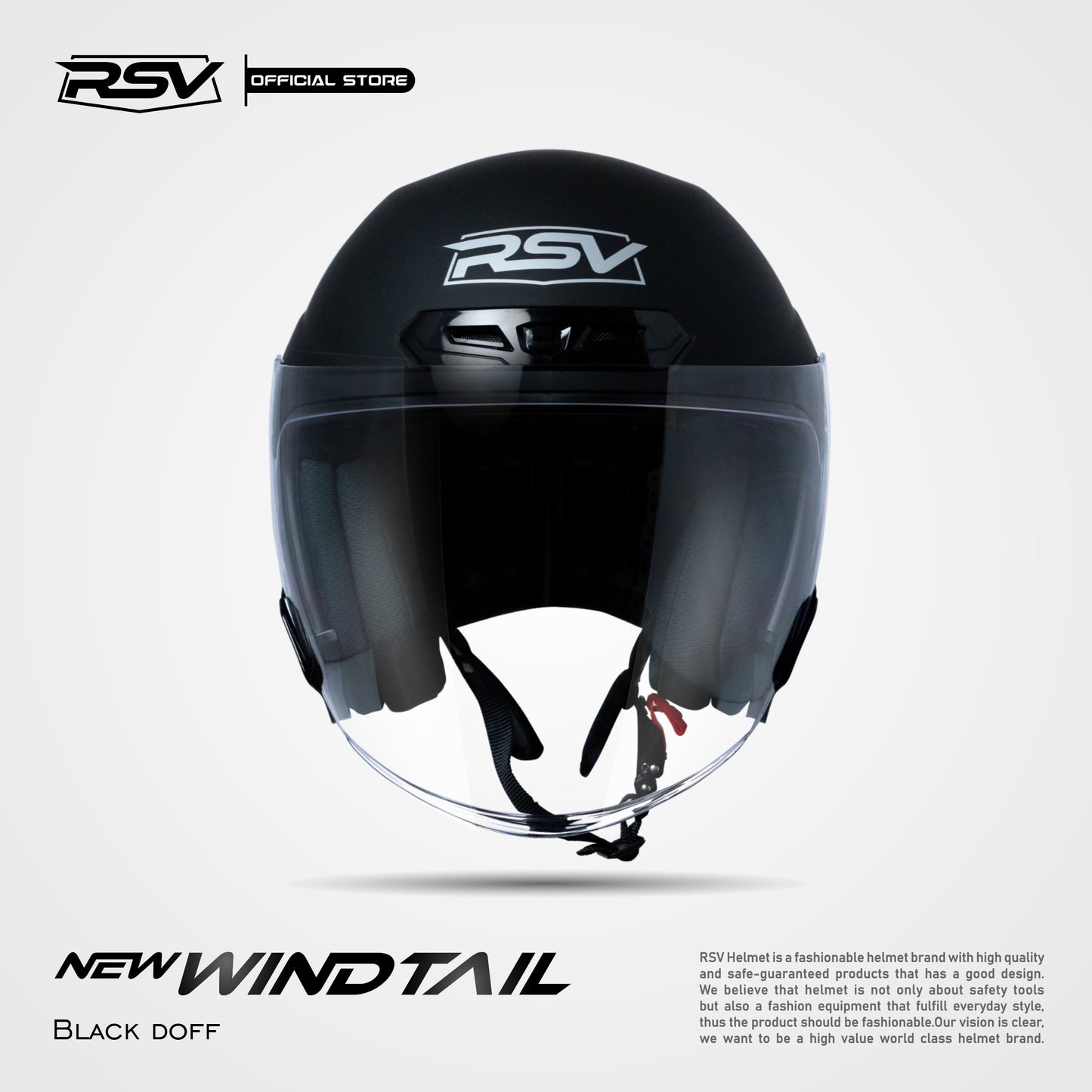 RSV X TVS NEW WINDTAIL BLACK MATTE SINGLE VISOR
