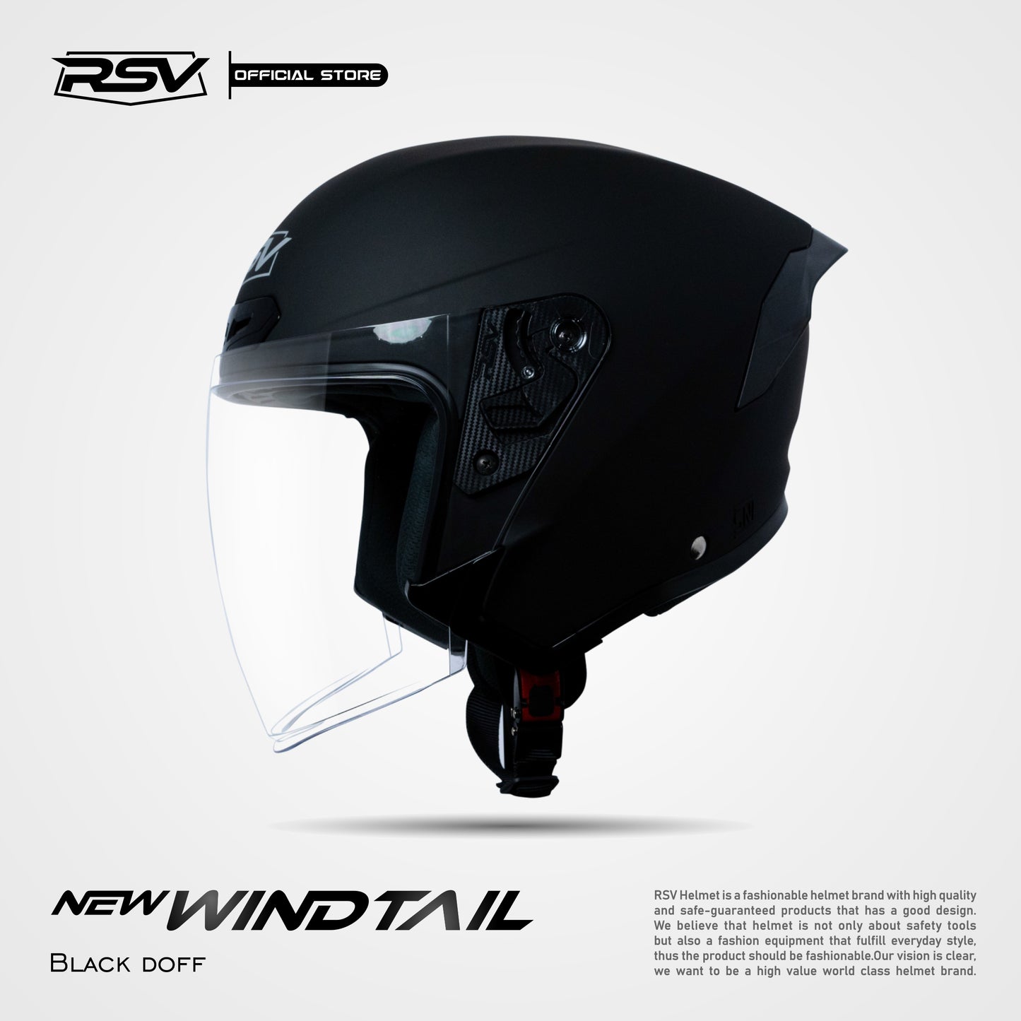 RSV X TVS NEW WINDTAIL BLACK MATTE SINGLE VISOR