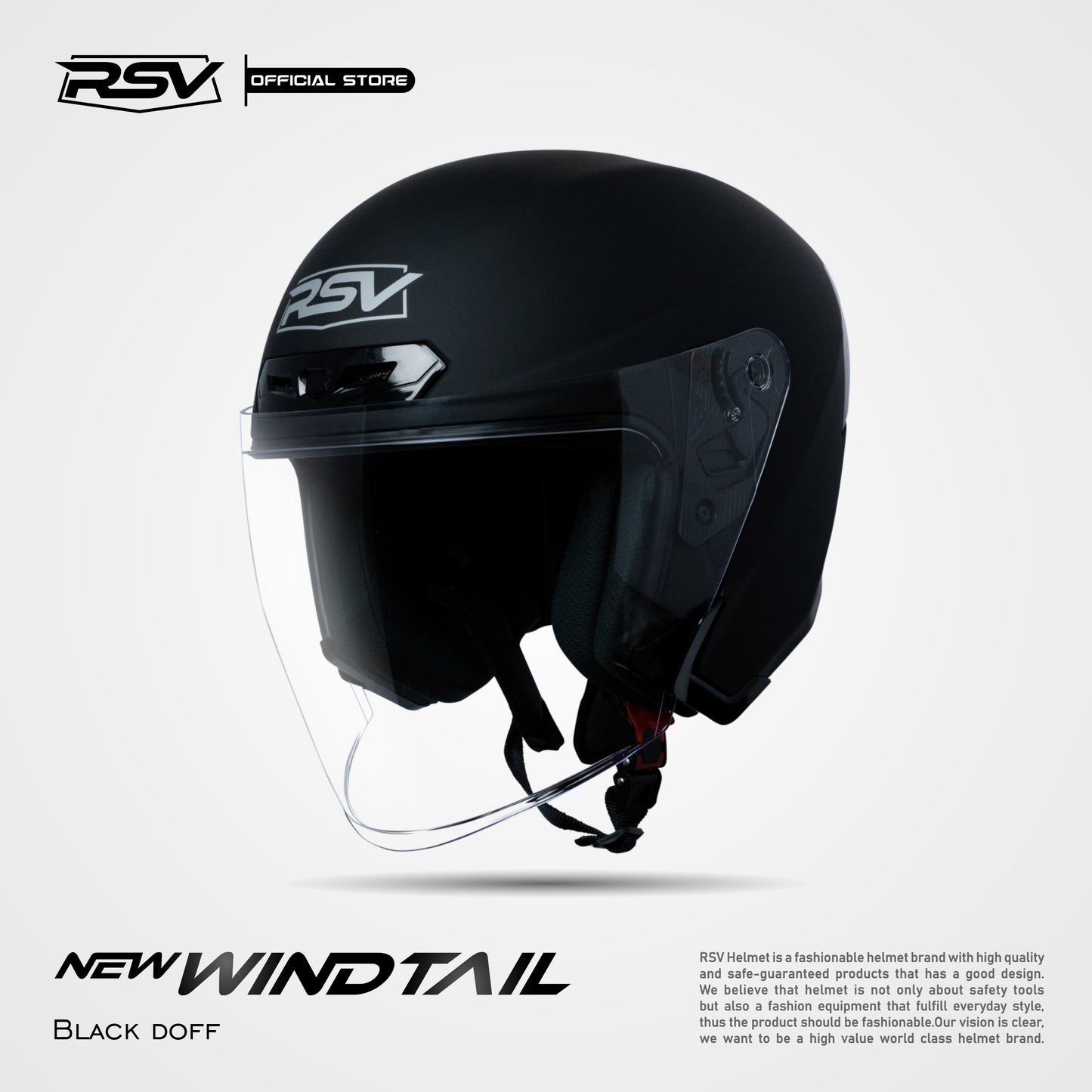 RSV X TVS NEW WINDTAIL BLACK MATTE SINGLE VISOR