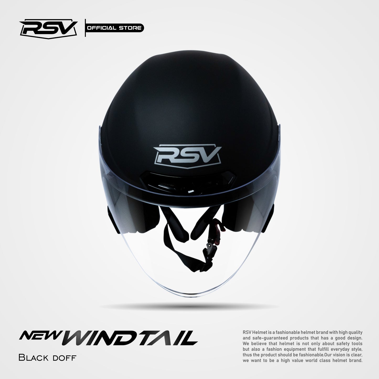 RSV X TVS NEW WINDTAIL BLACK MATTE SINGLE VISOR