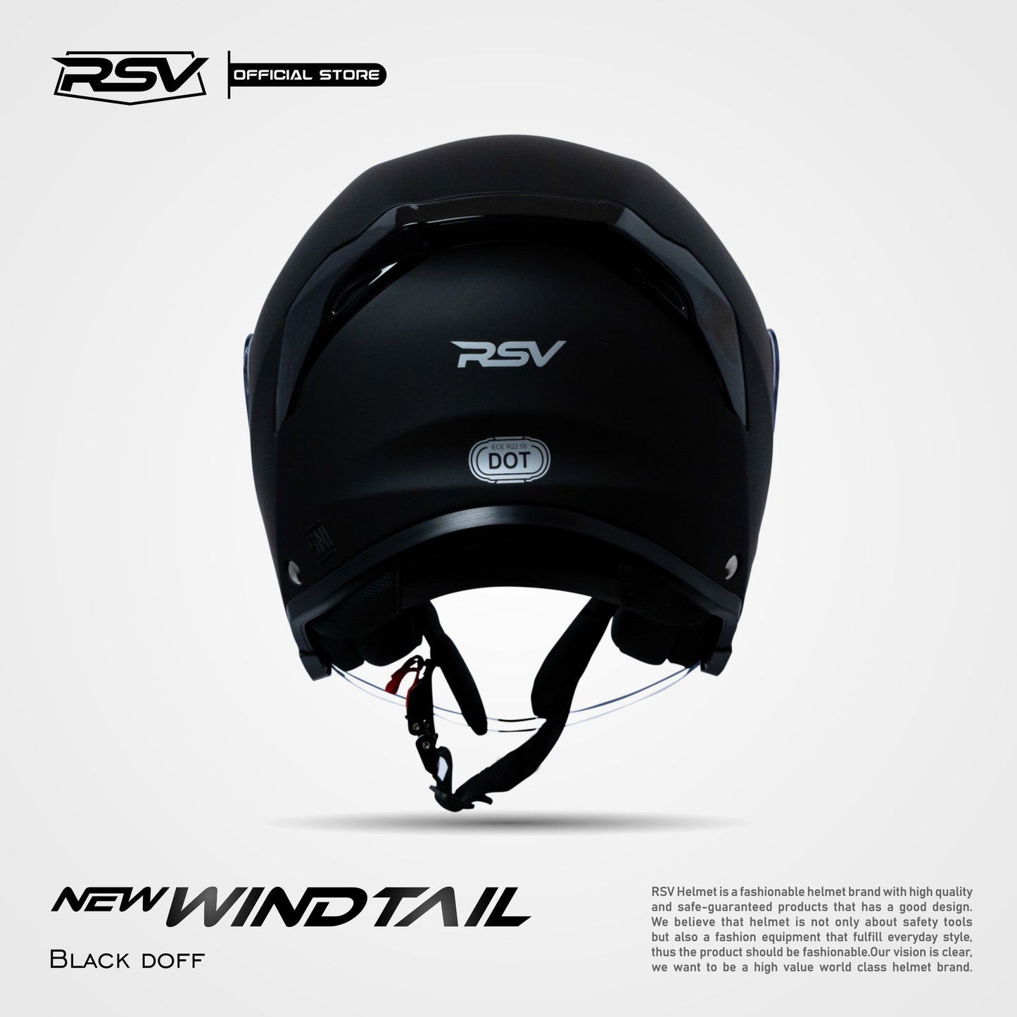 RSV X TVS NEW WINDTAIL BLACK MATTE SINGLE VISOR