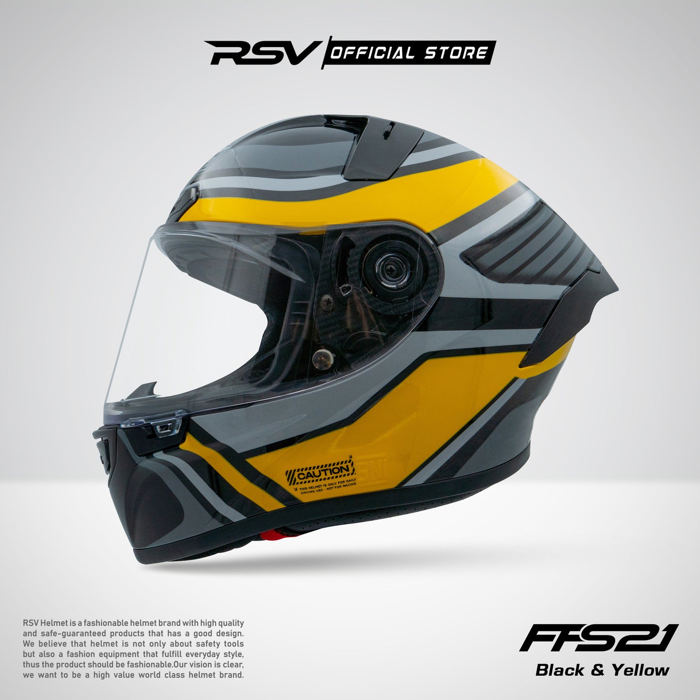 HELM RSV X TVS FFS21 BLACK & YELLOW