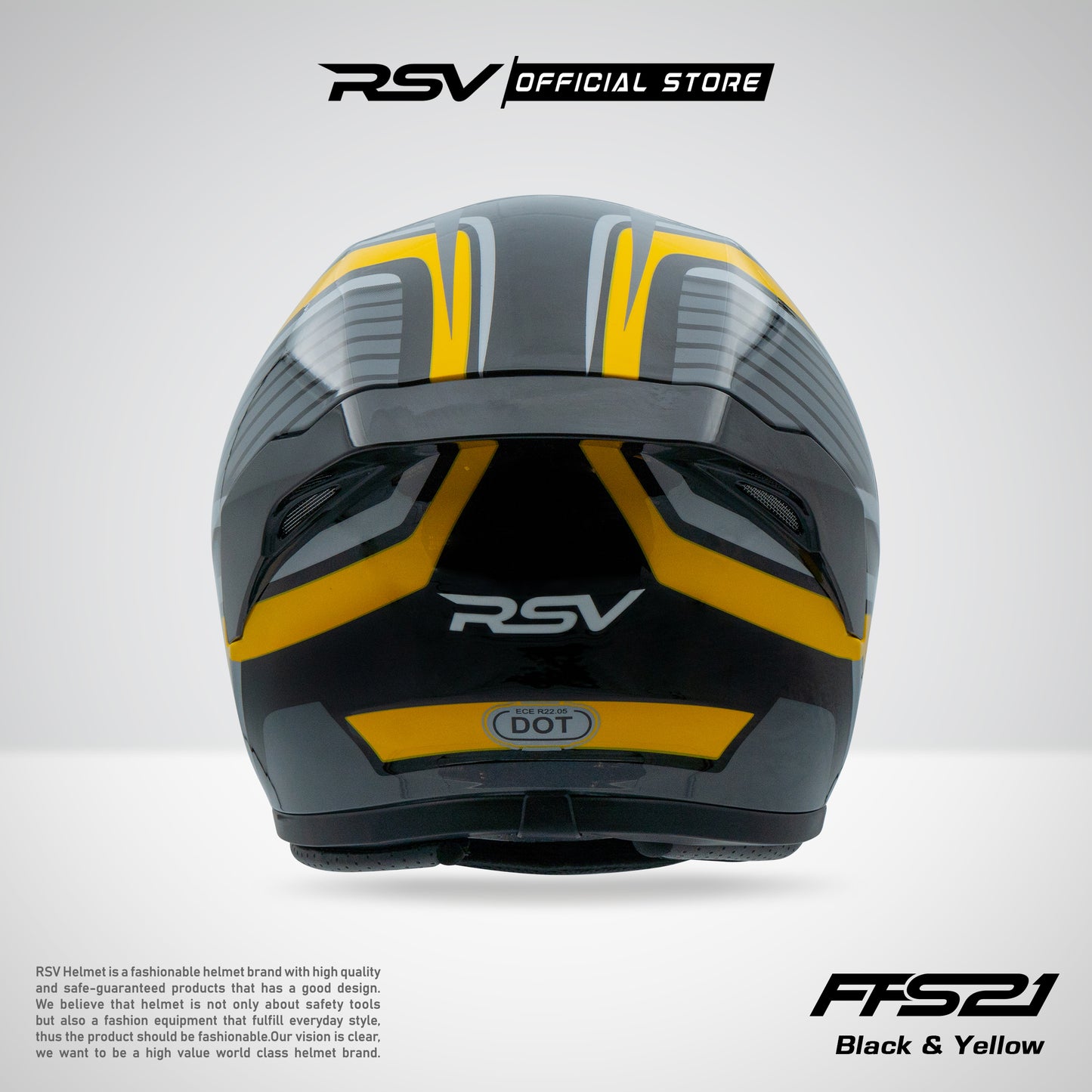 HELM RSV X TVS FFS21 BLACK & YELLOW