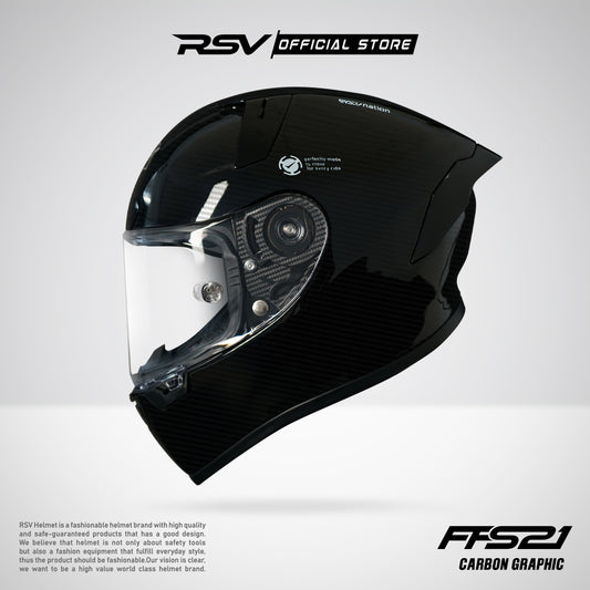 Helm RSV FFS21 Motif Carbon Graphic Glossy -  Helm Full Face [Exclusive Launching]
