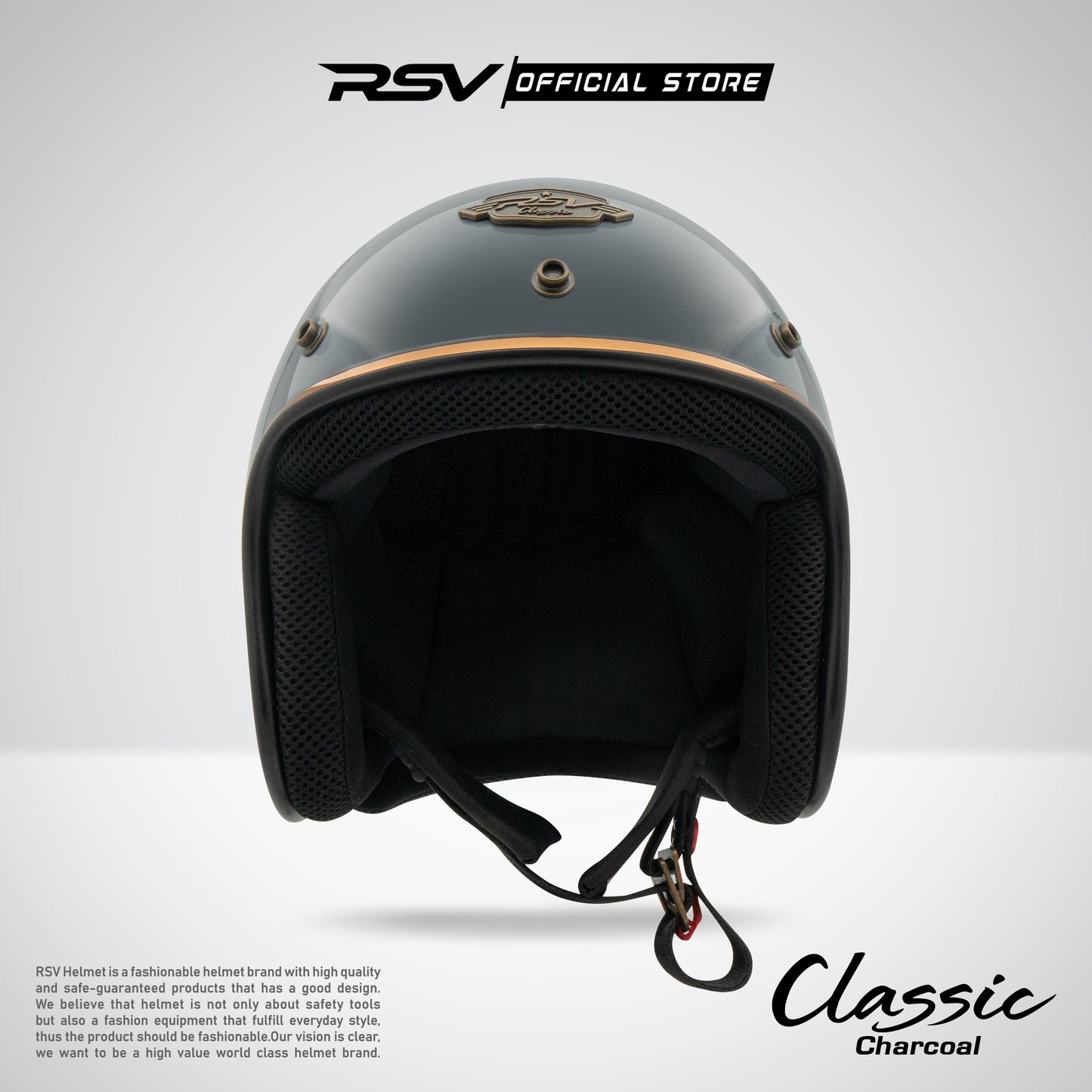 RSV HELM CLASSIC CHARCOAL GLOSSY