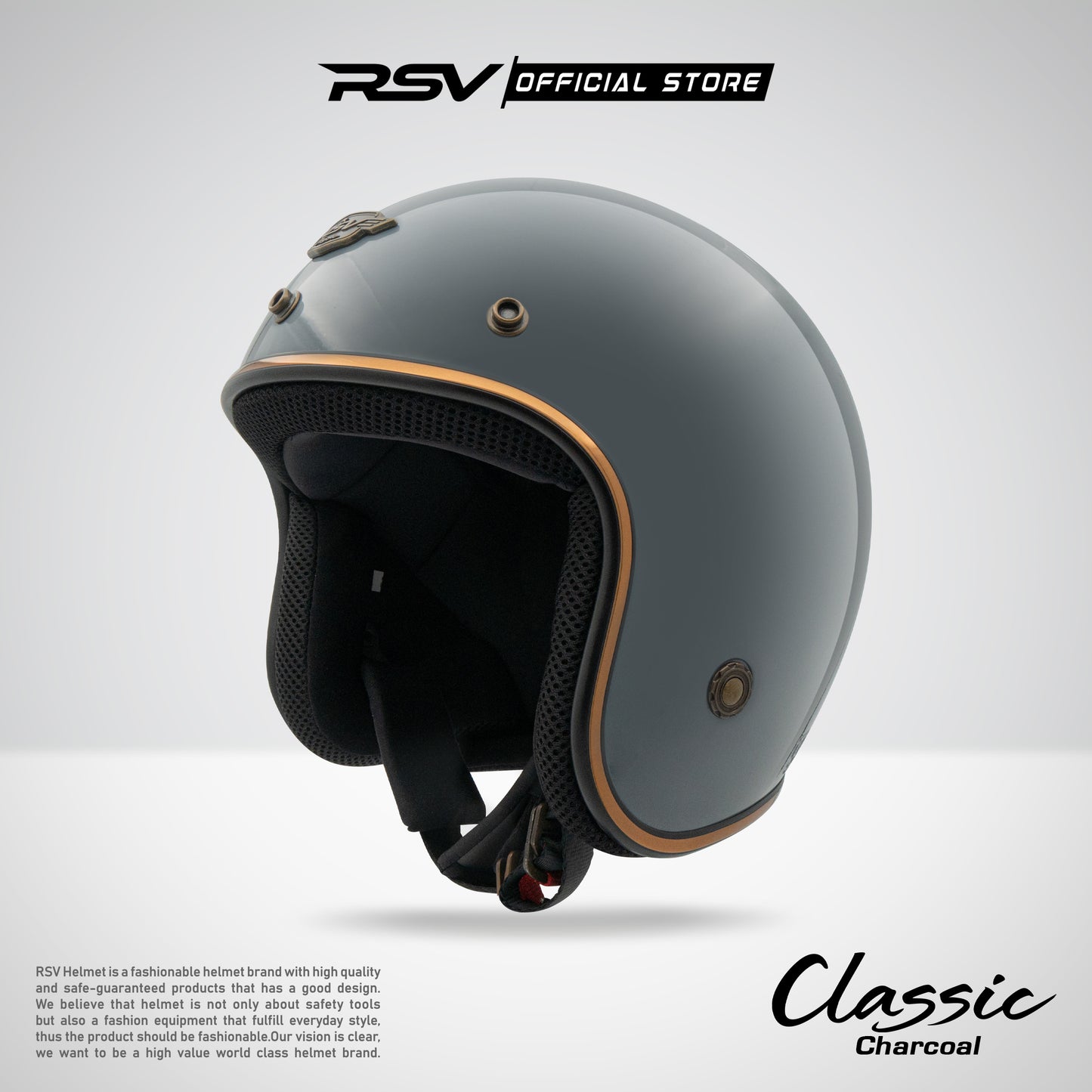 RSV HELM CLASSIC CHARCOAL GLOSSY