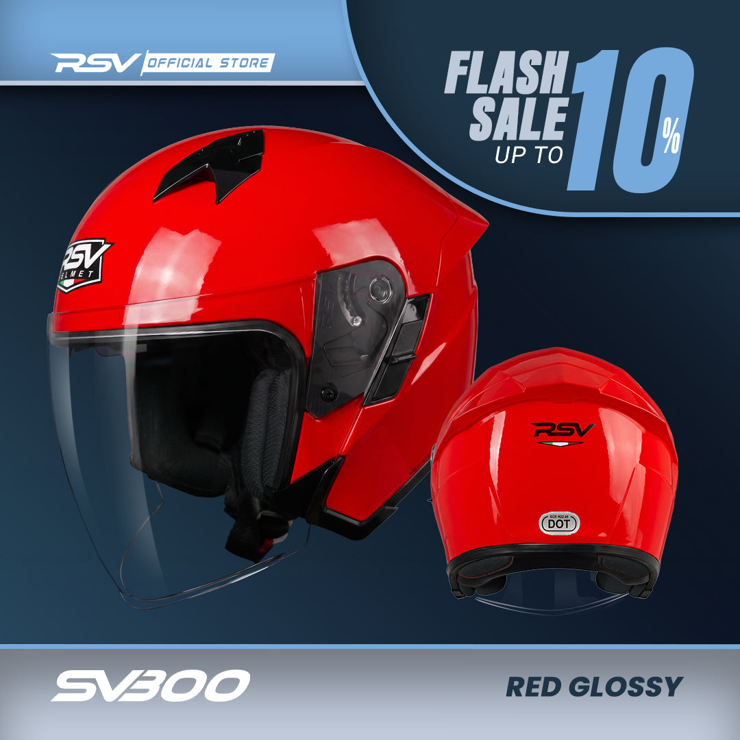 HELM Half Face RSV SV300 RED GLOSSY Motorcycle
