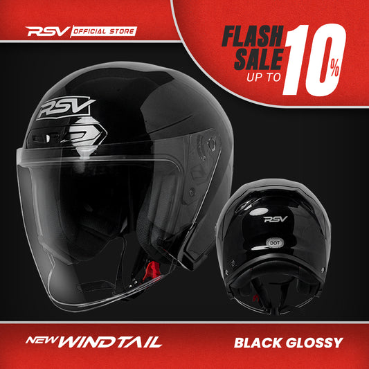 RSV NEW WINDTAIL BLACK GLOSSY SINGLE VISOR