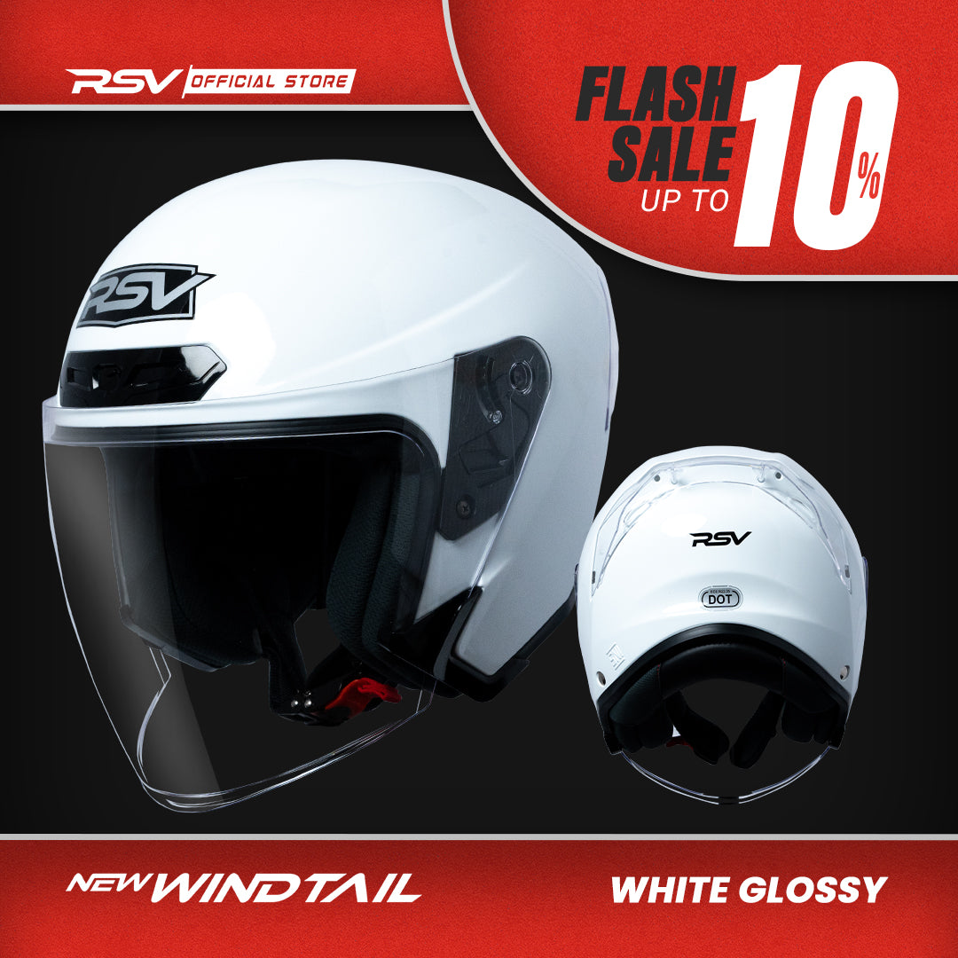 RSV NEW WINDTAIL WHITE GLOSSY SINGLE VISOR