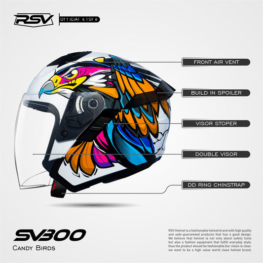 RSV SV300 CANDY BIRD GLOSSY DOUBLE VISOR