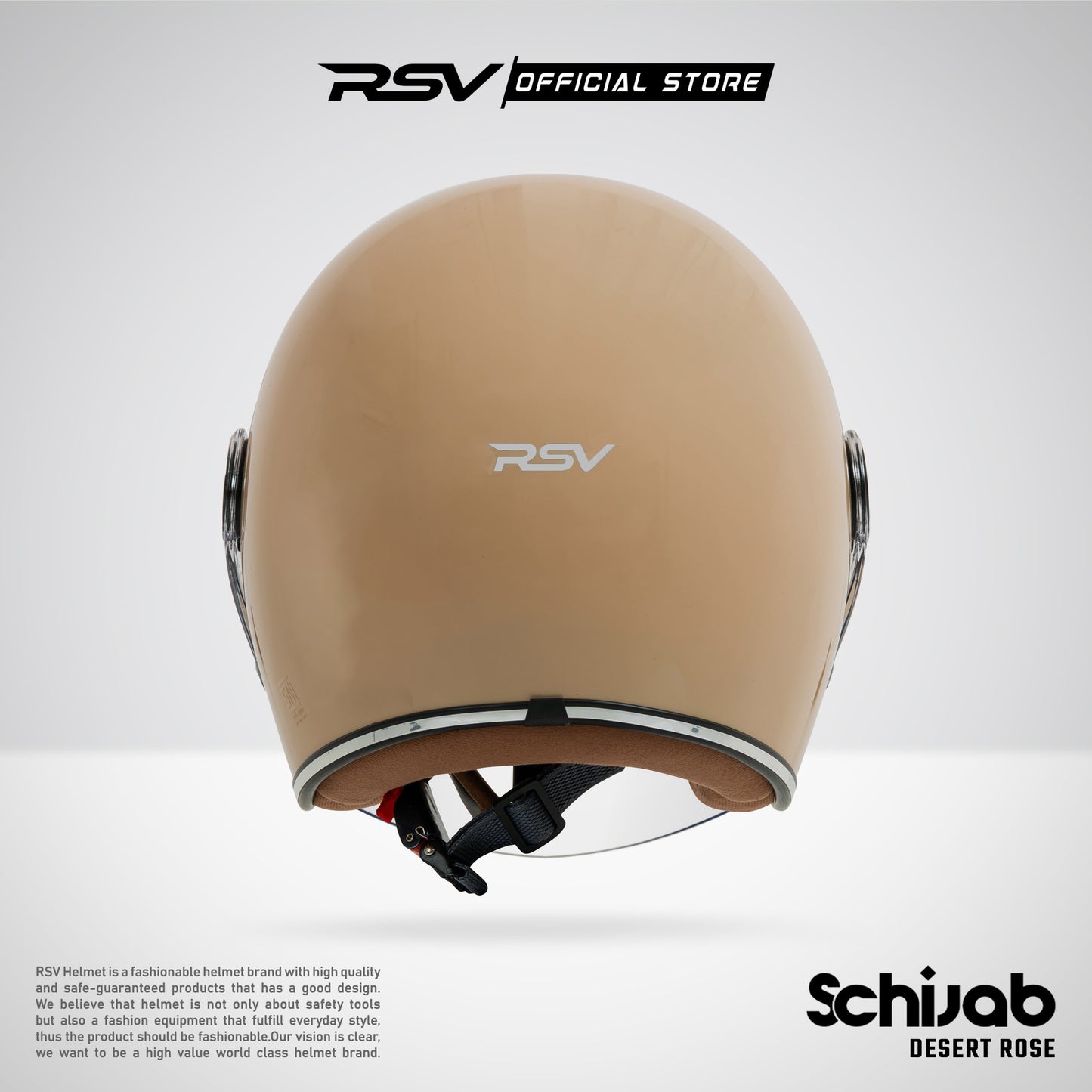 RSV X TVS SC Hijab Retro Classic Helm Half Face - Desert Rose Glossy l Helm Hijab