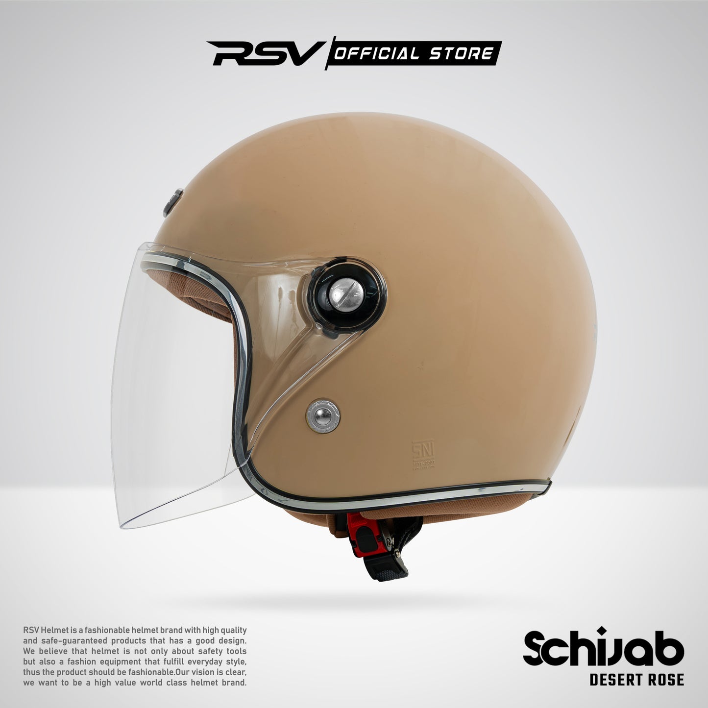 RSV X TVS SC Hijab Retro Classic Helm Half Face - Desert Rose Glossy l Helm Hijab