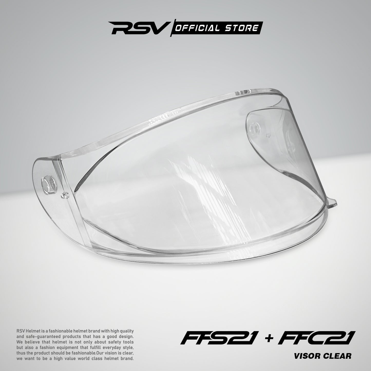VISOR HELM RSV X TVS FFC21 & FFS21 ( BENING, DARK SMOKE, LIGHT SMOKE, RED,GREEN,BLUE,SILVER)
