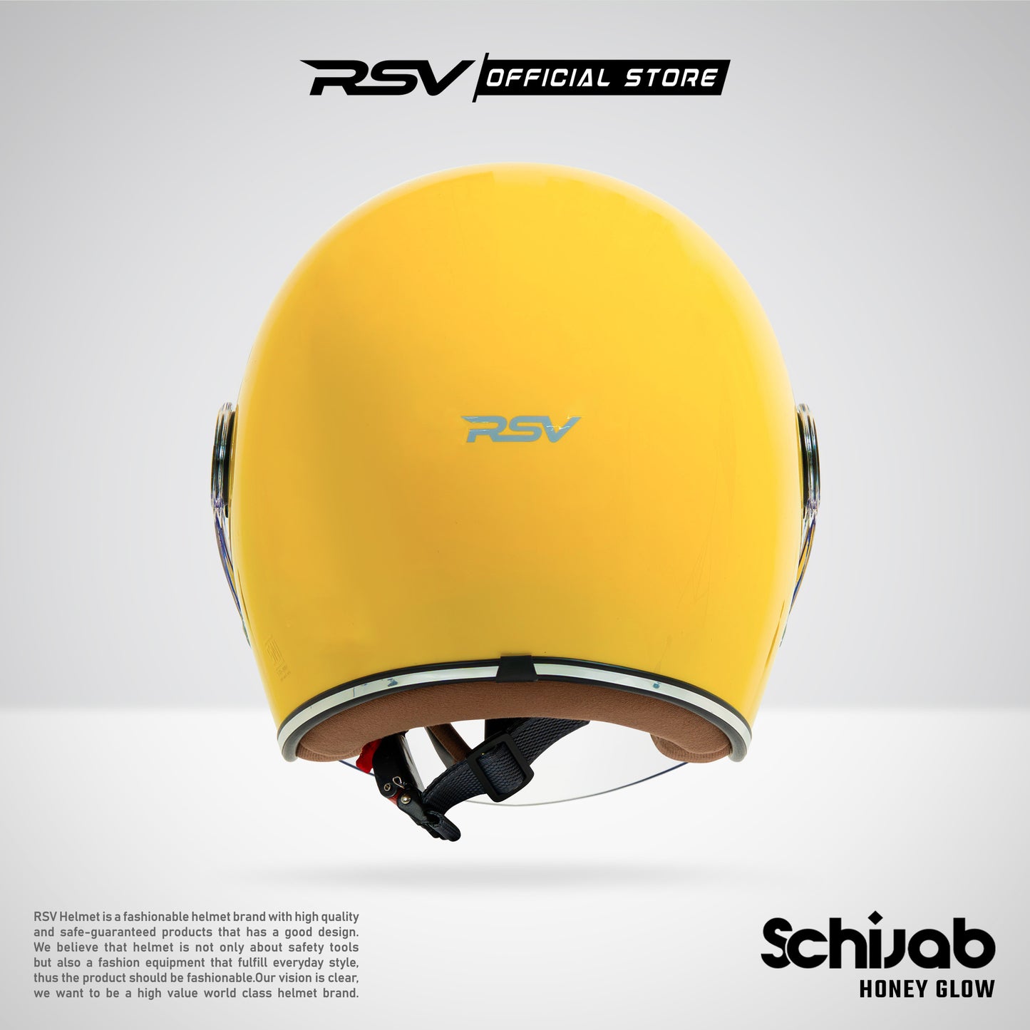 RSV X TVS SC Hijab Retro Classic Helm Half Face - Honey Glow Glossy l Helm Hijab