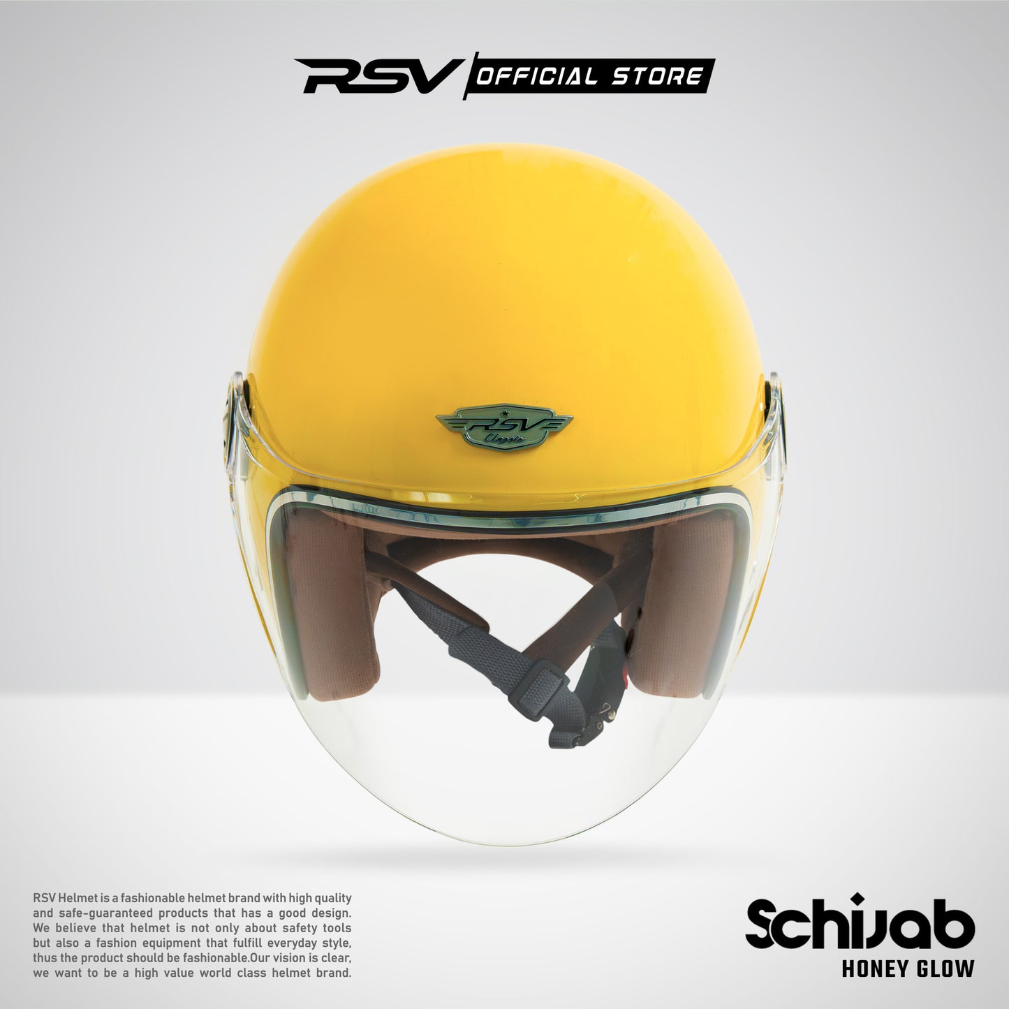RSV X TVS SC Hijab Retro Classic Helm Half Face - Honey Glow Glossy l Helm Hijab
