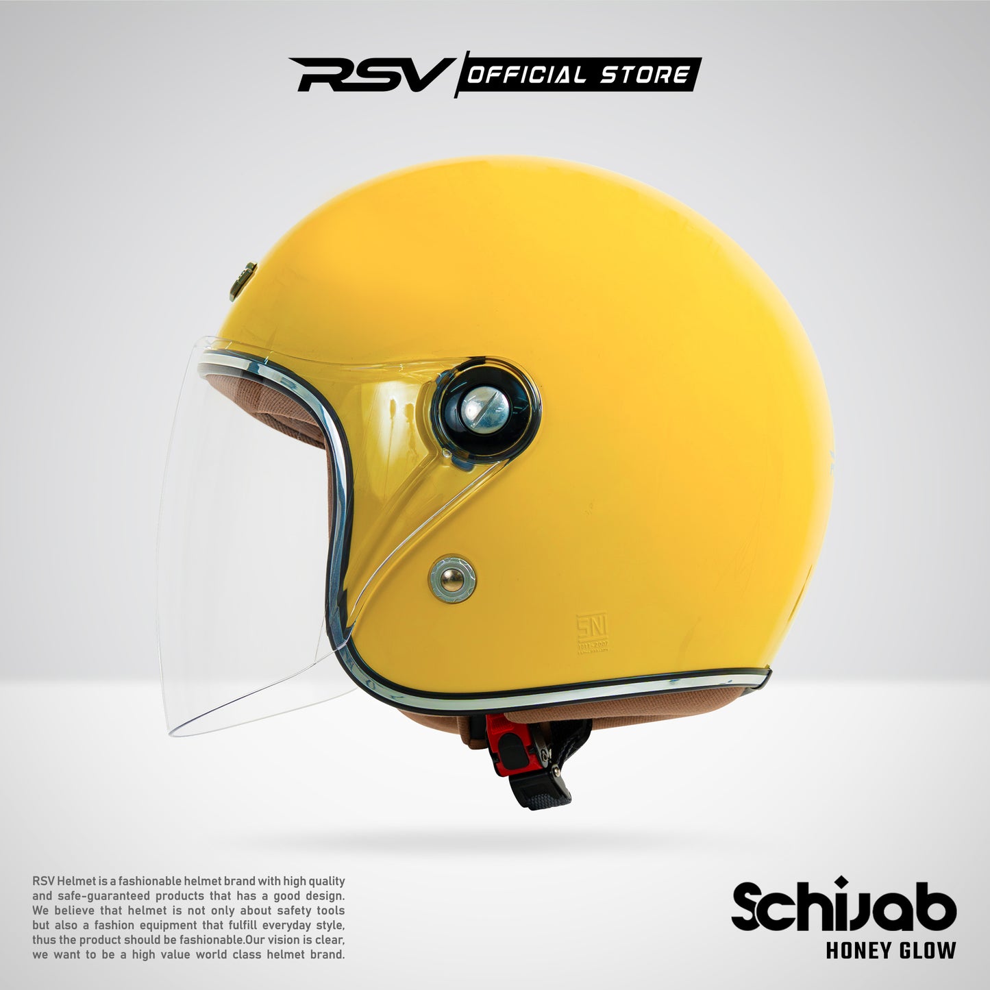 RSV X TVS SC Hijab Retro Classic Helm Half Face - Honey Glow Glossy l Helm Hijab