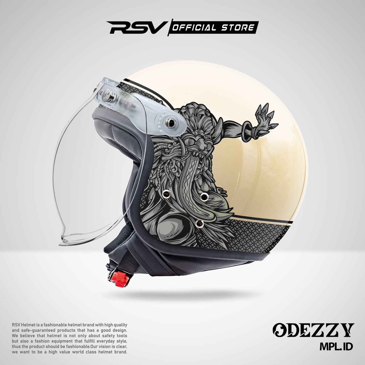 RSV Helmets x MPL ID Exclusive Collaboration MPL ID - Helm RSV Classic Odezzy (Limited Edition Series) - Helm Half Face Retro