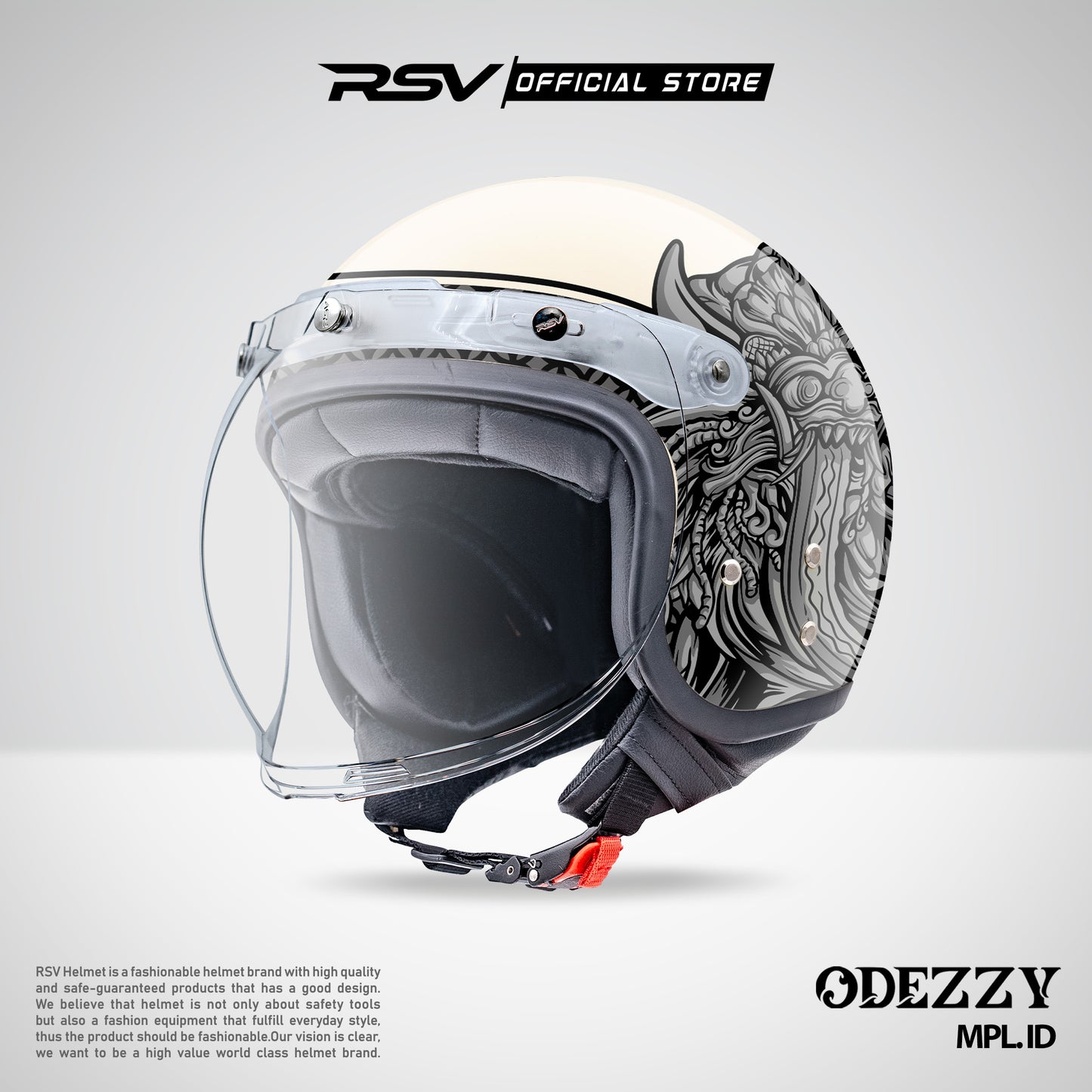 RSV Helmets x MPL ID Exclusive Collaboration MPL ID - Helm RSV Classic Odezzy (Limited Edition Series) - Helm Half Face Retro