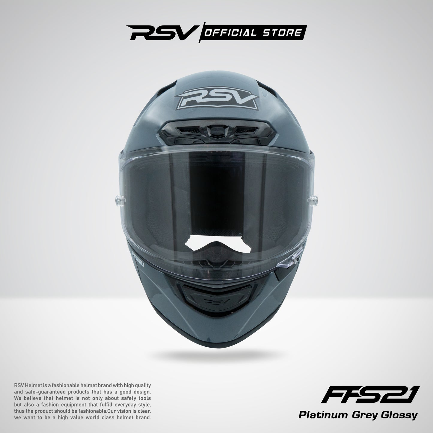 HELM RSV FFS21 PLATINUM GREY GLOSSY