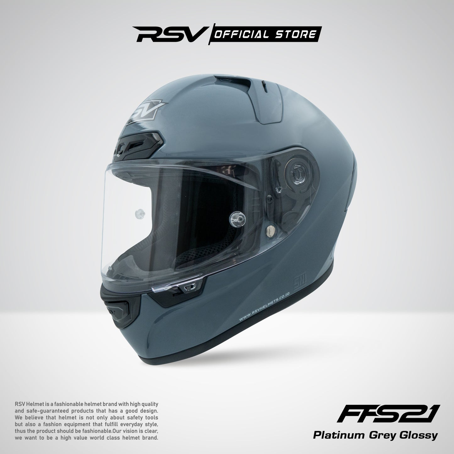 HELM RSV FFS21 PLATINUM GREY GLOSSY