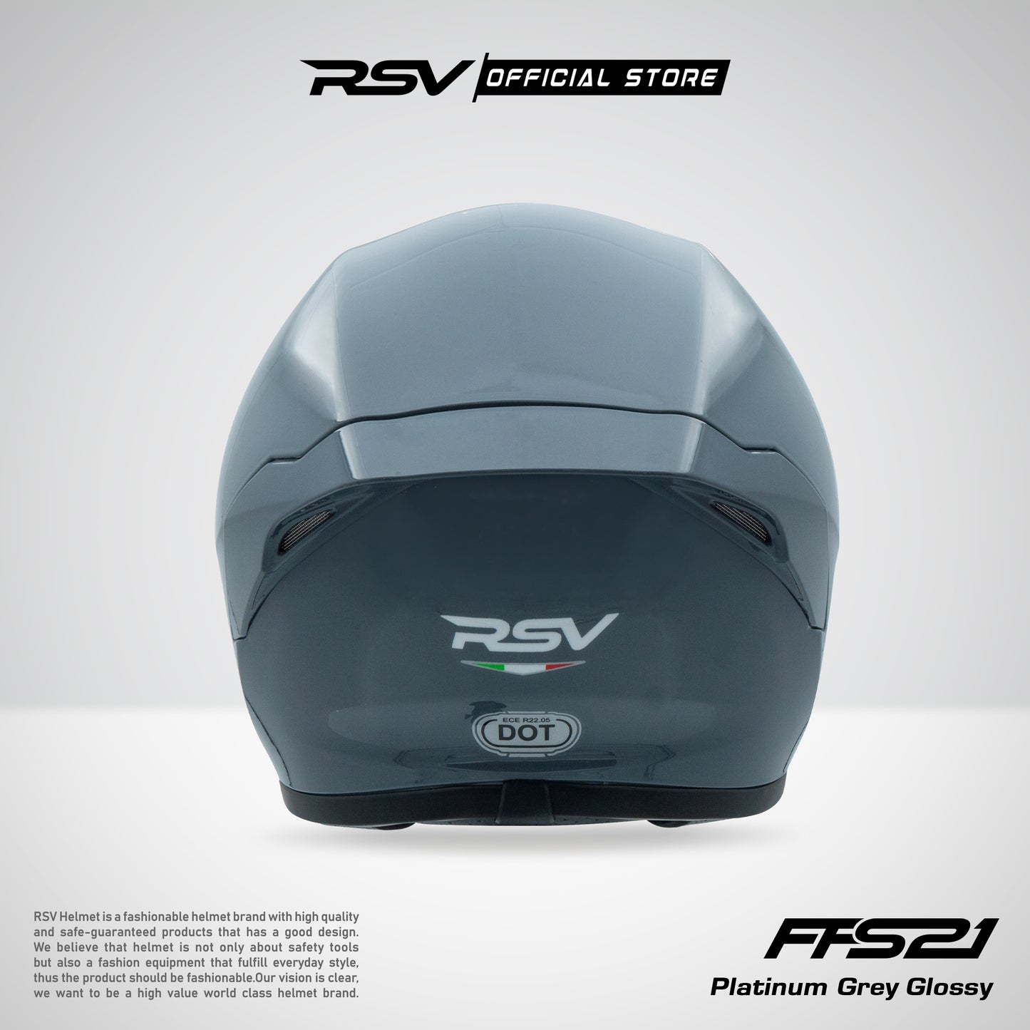 HELM RSV FFS21 PLATINUM GREY GLOSSY