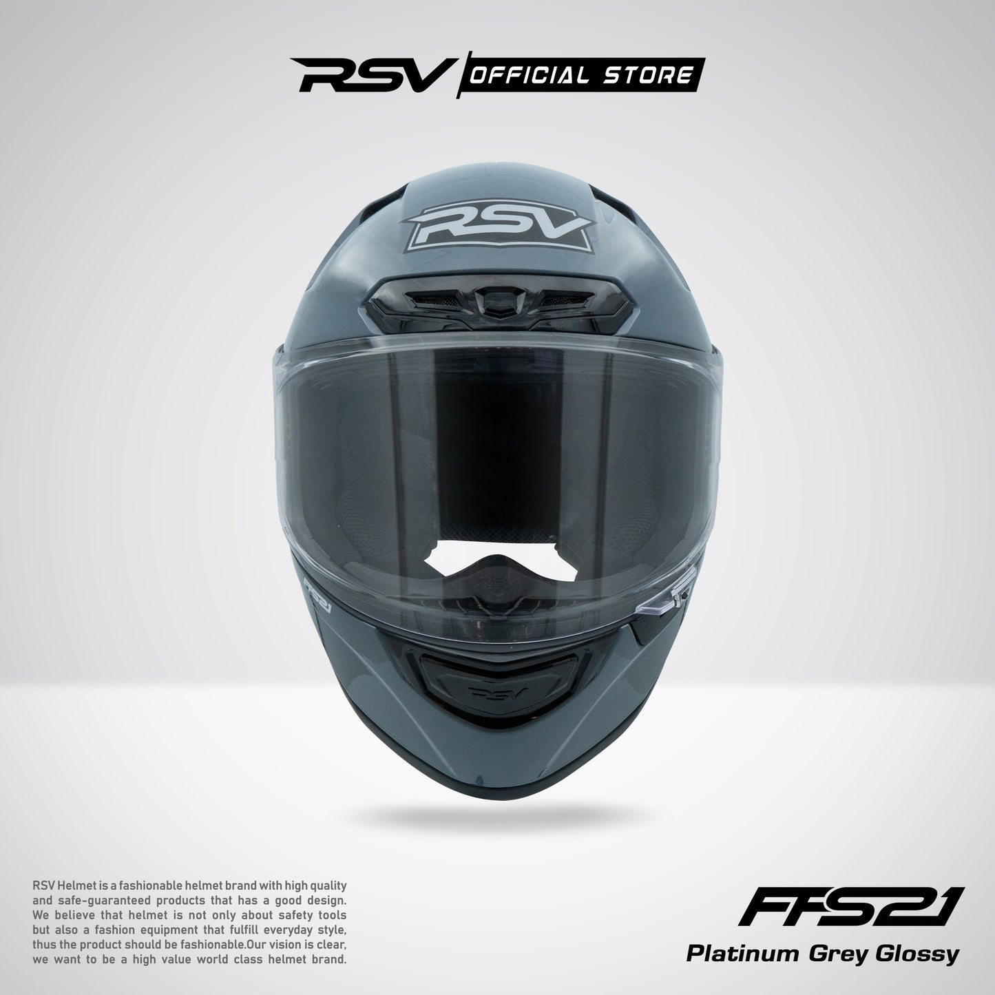 HELM RSV X TVS FFS21 PLATINUM GREY GLOSSY