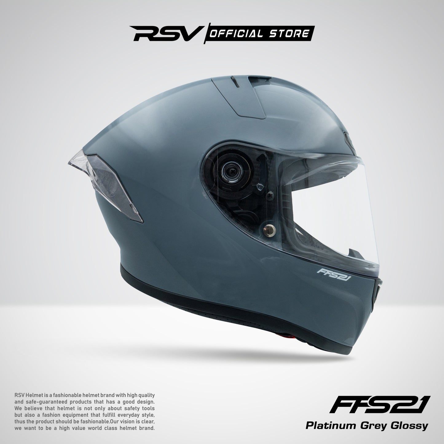 HELM RSV X TVS FFS21 PLATINUM GREY GLOSSY