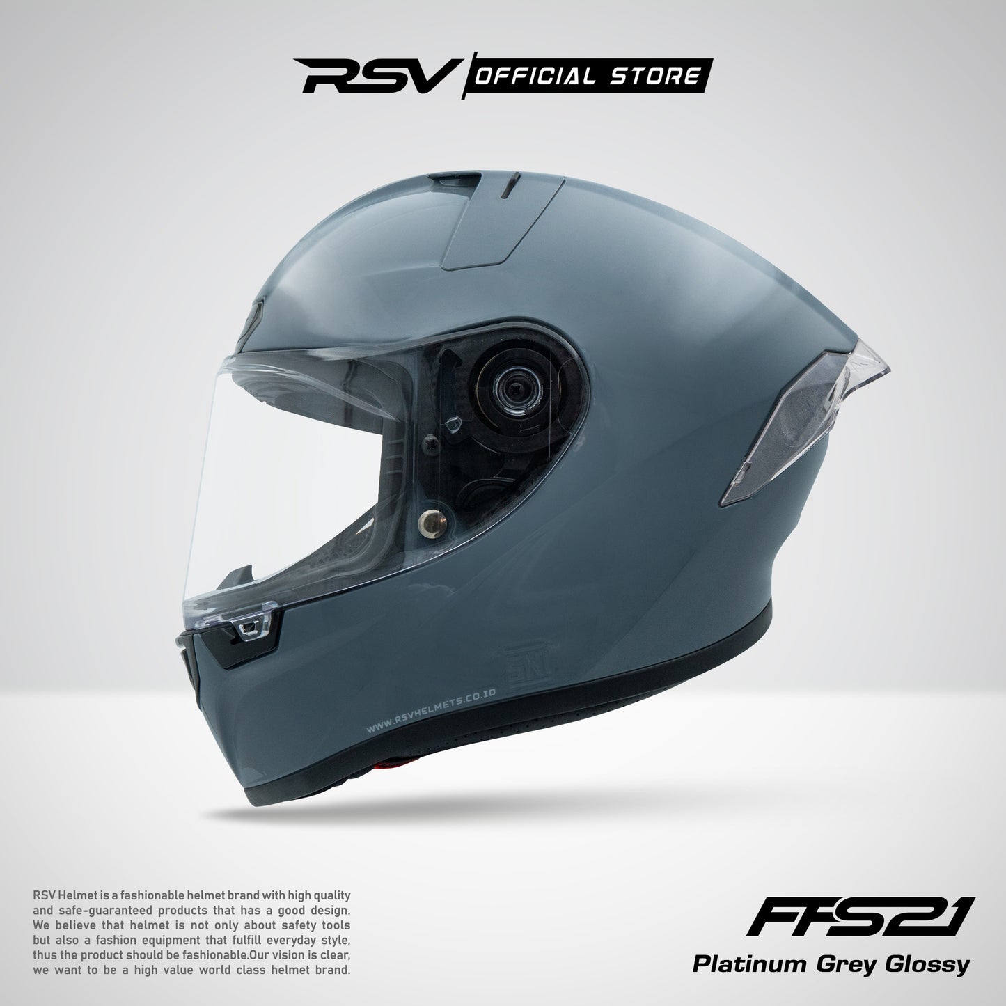 HELM RSV X TVS FFS21 PLATINUM GREY GLOSSY